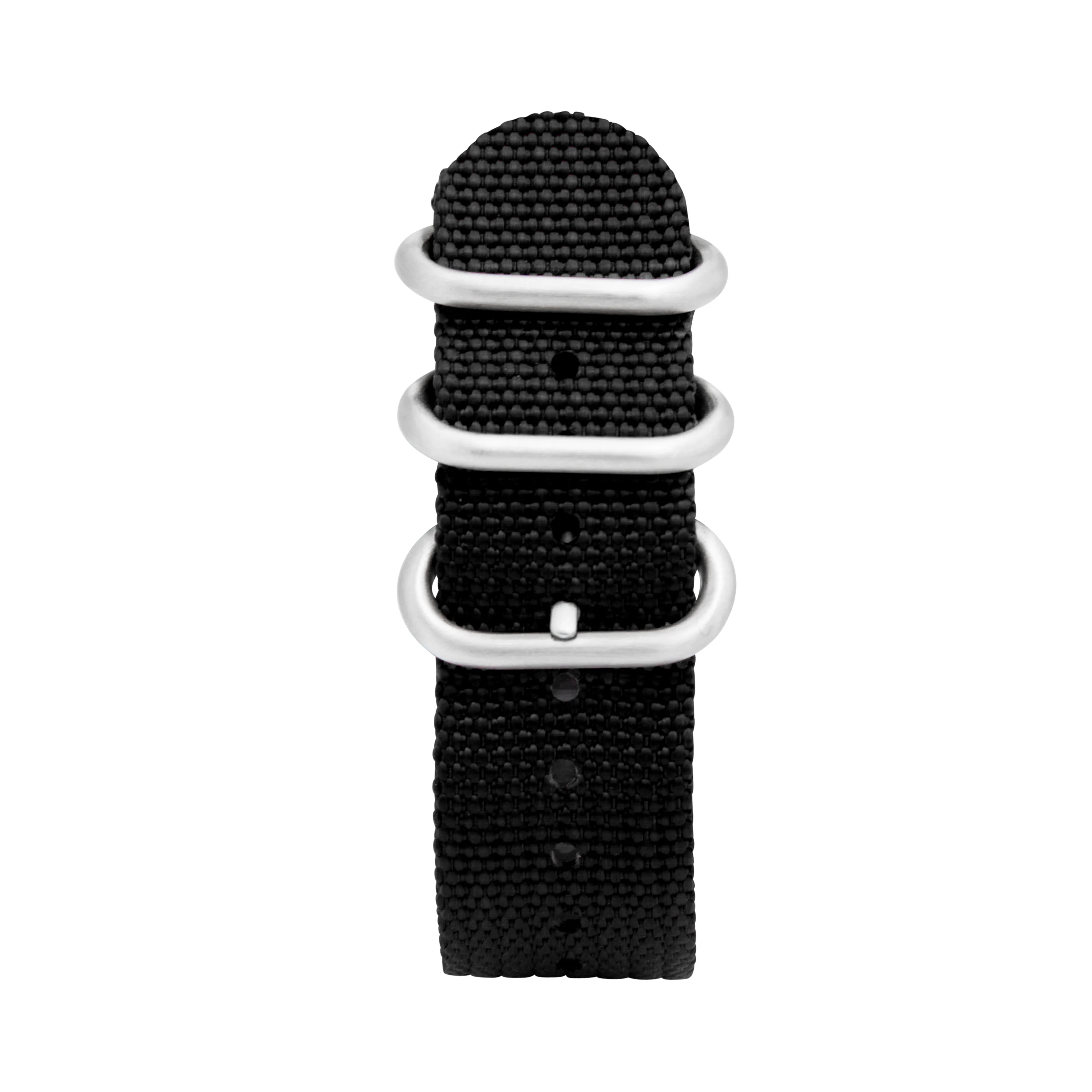 2 Piece Nylon Zulu Band for Apple Watch Ultra & Series 8/7/6/5/4/3/2/1/SE Black (42mm | 44mm | 45mm | 49mm) | Dial - Image 3