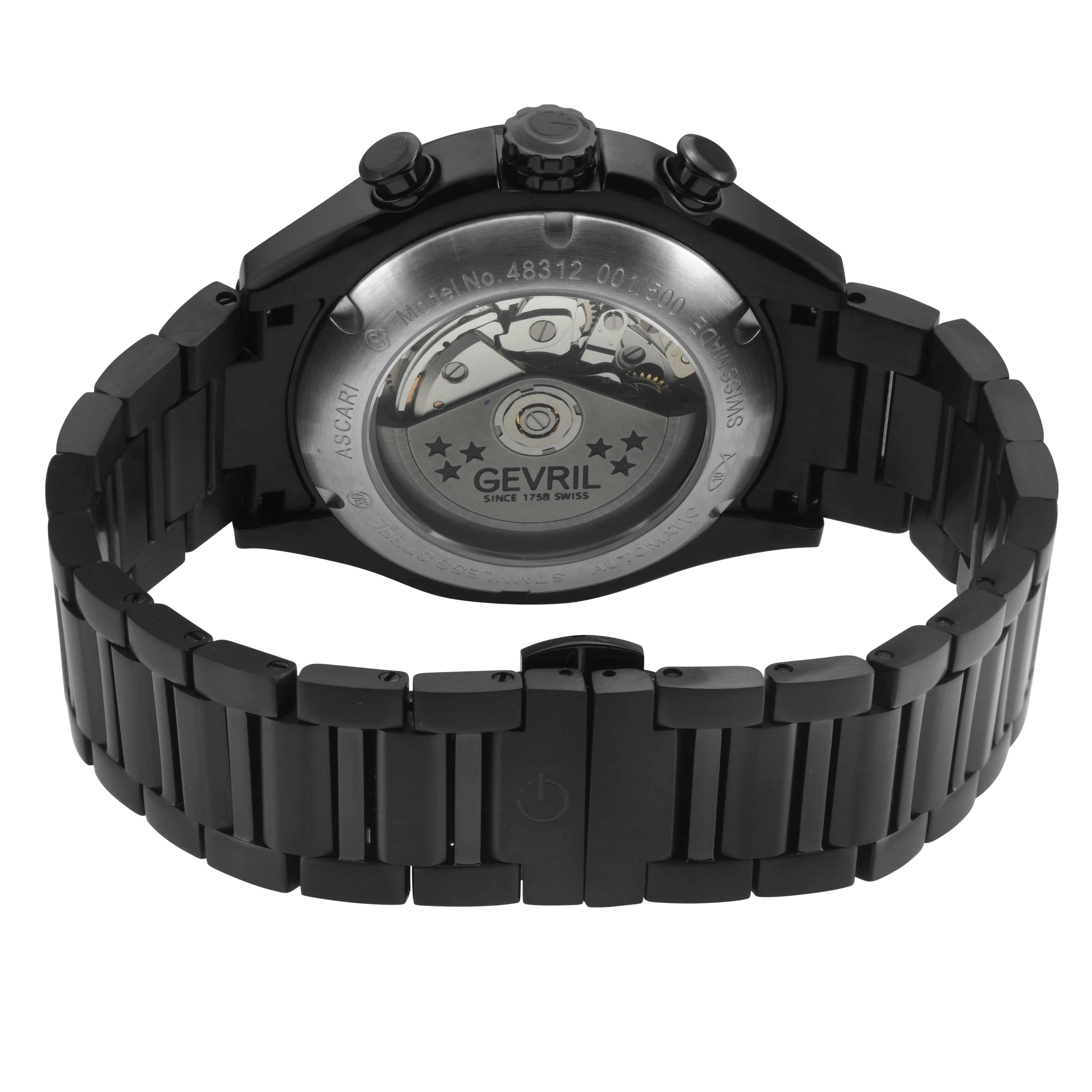 Ascari - Chronograph Swiss made Automatic Chrono Sellita SW500 forged carbon bezel  Black, IPBK Stainless steel | Black Dial - Image 3