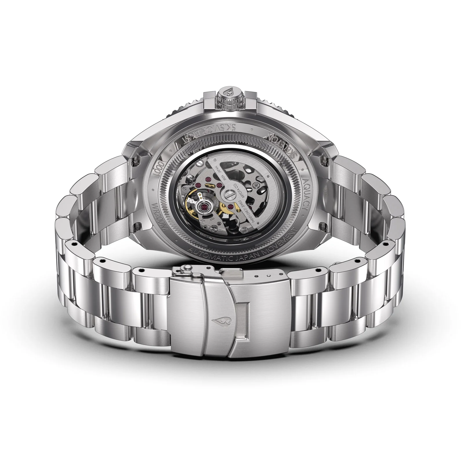 Automatic Miyota Movement Skeleton Silver/Orange | Black Dial - Image 13