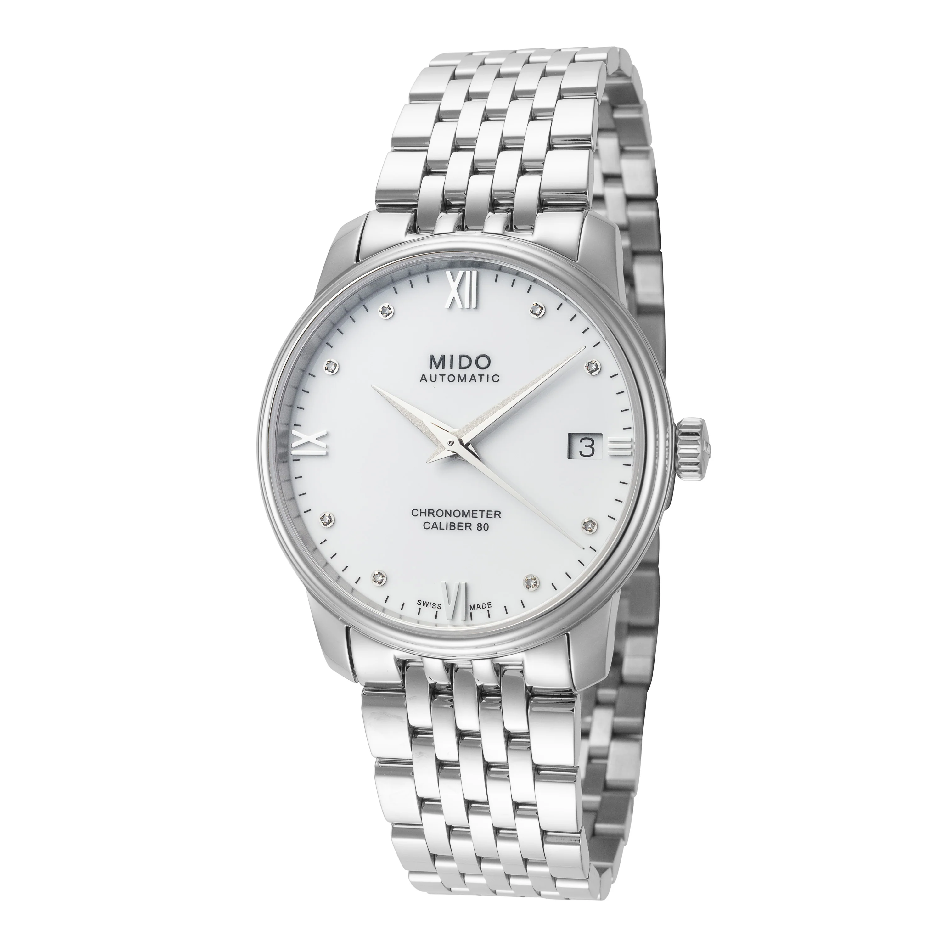 Baroncelli 34mm / White / Silver | White Dial
