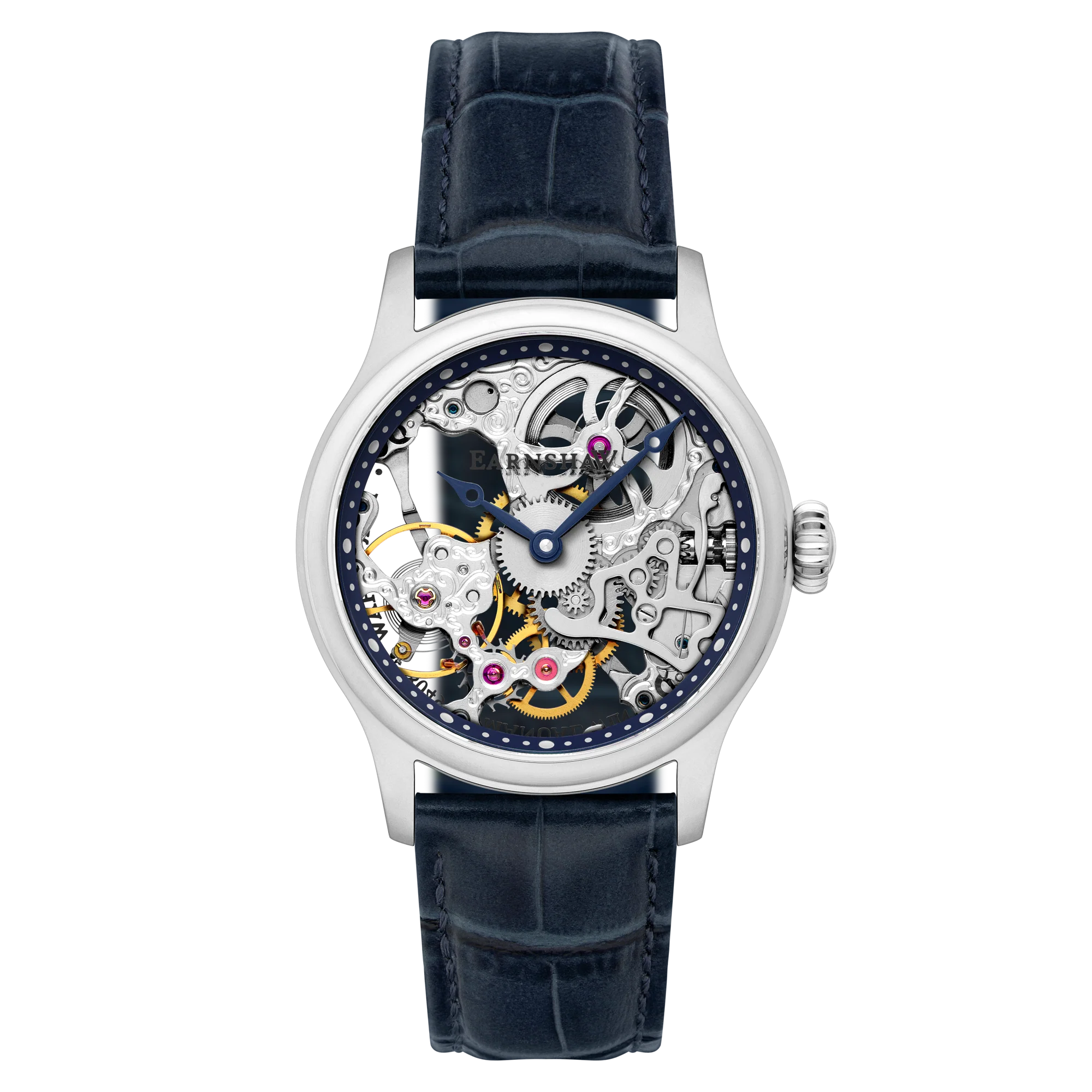Bauer Mechanical Skeleton Silver / Genuine Leather | Silver Dial
