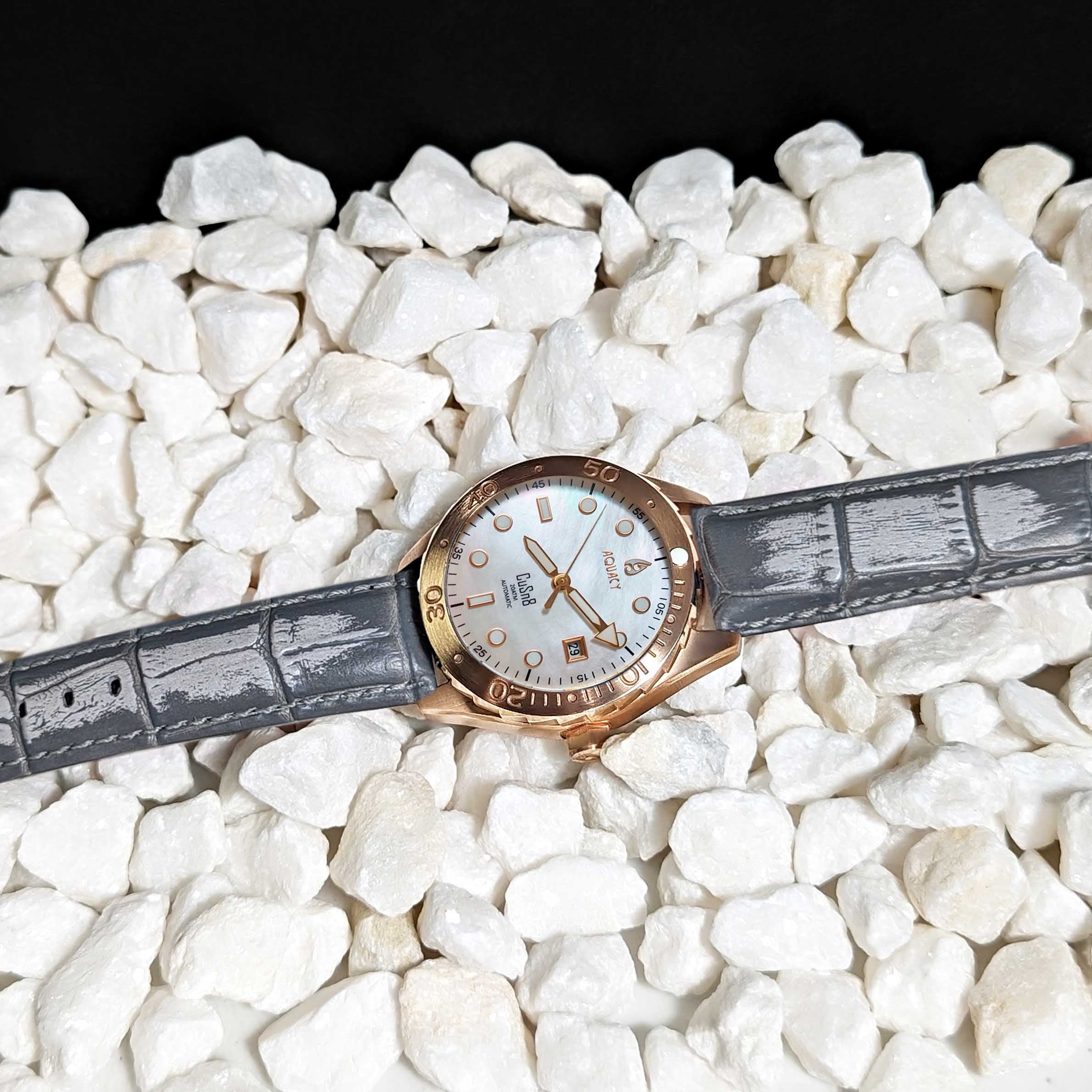 Bronze CuSn8 Men's White Mother of Pearl Automatic Watch White Mother of Pearl | Mother of Pearl Dial - Image 12