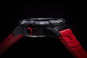 Carbon Dive CARBON CASE/BLACK&RED DIAL/BLACK STRAP | Black Dial - Image 4