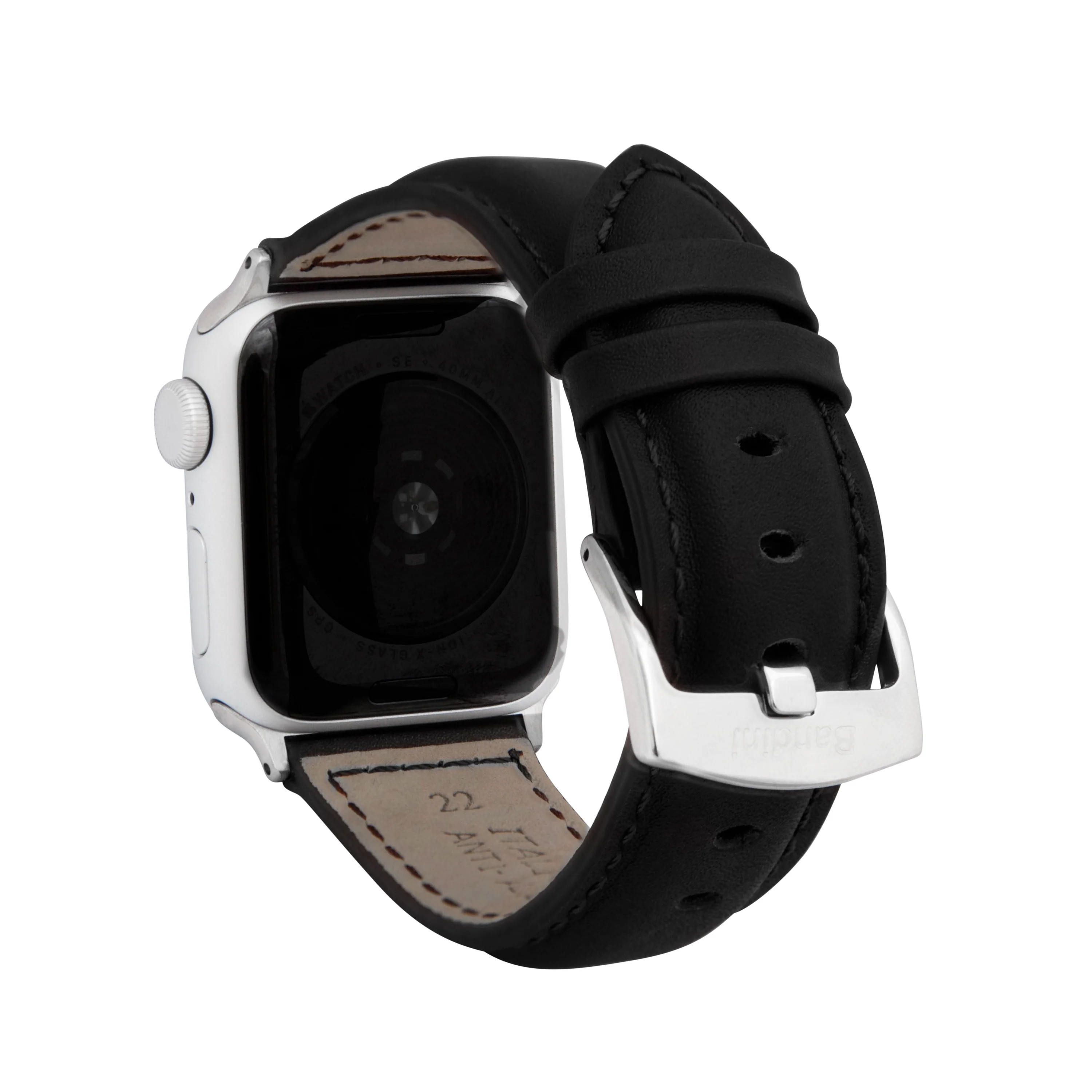 Classic Leather Band for Apple Watch Series 8/7/6/5/4/3/2/1/SE Black (38mm | 40mm | 41mm) | Dial