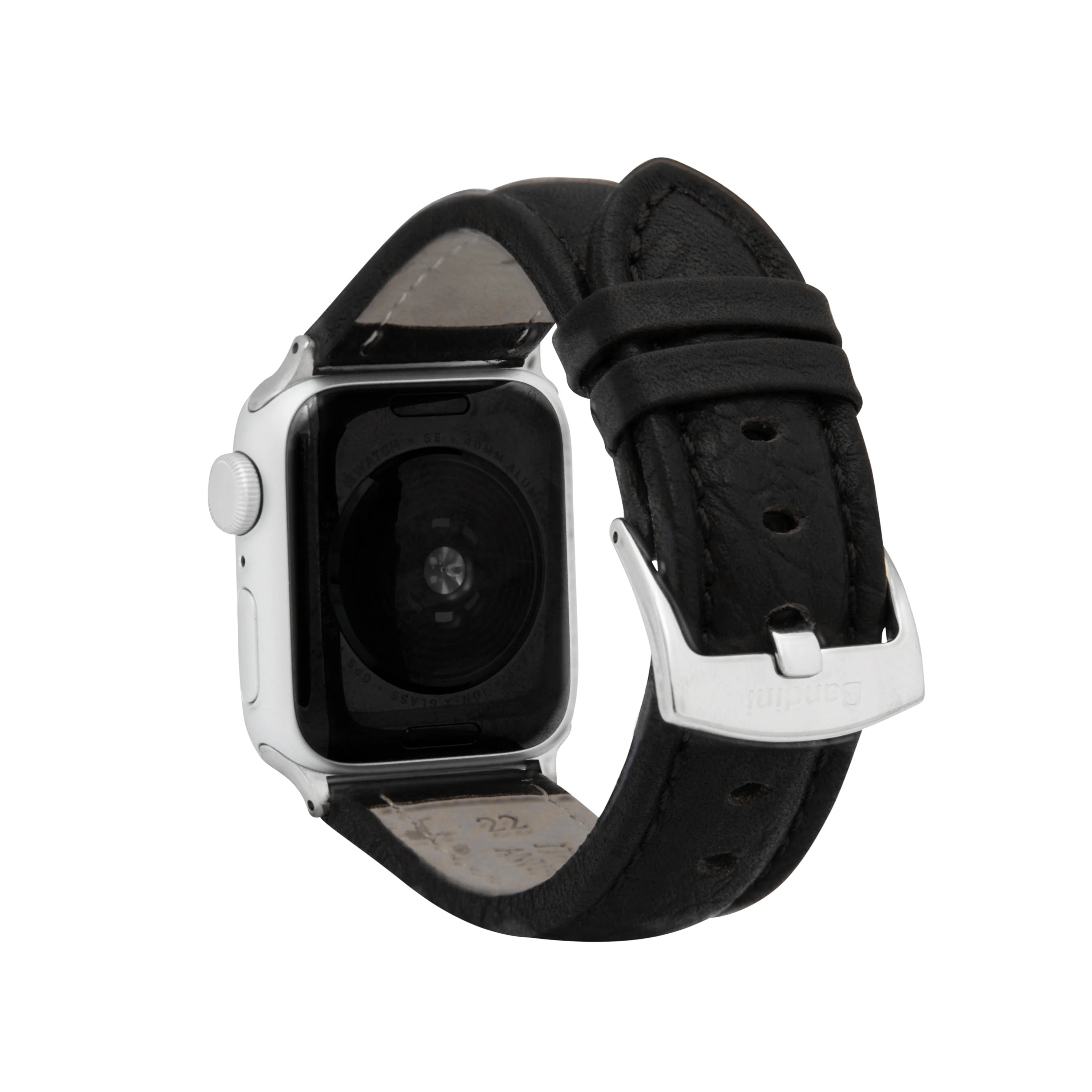 Classic Leather Buffalo Pattern Band for Apple Watch Ultra & Series 8/7/6/5/4/3/2/1/SE Black (42mm | 44mm | 45mm | 49mm) | Dial