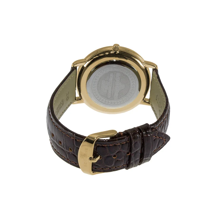 Covington  Series brown band/gold white | White Dial - Image 3