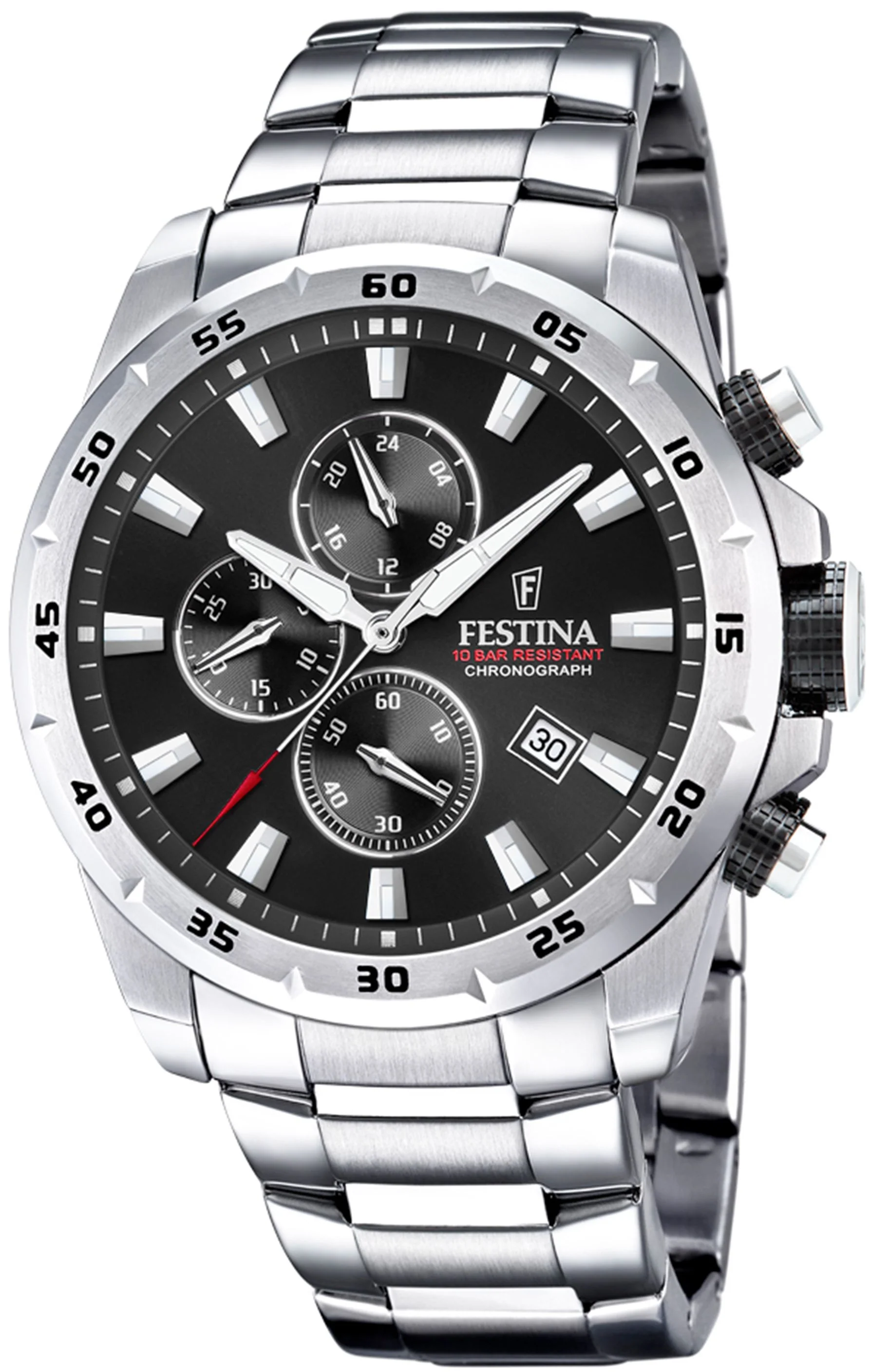 Crono Sport Black / Stainless Steel | Black Dial