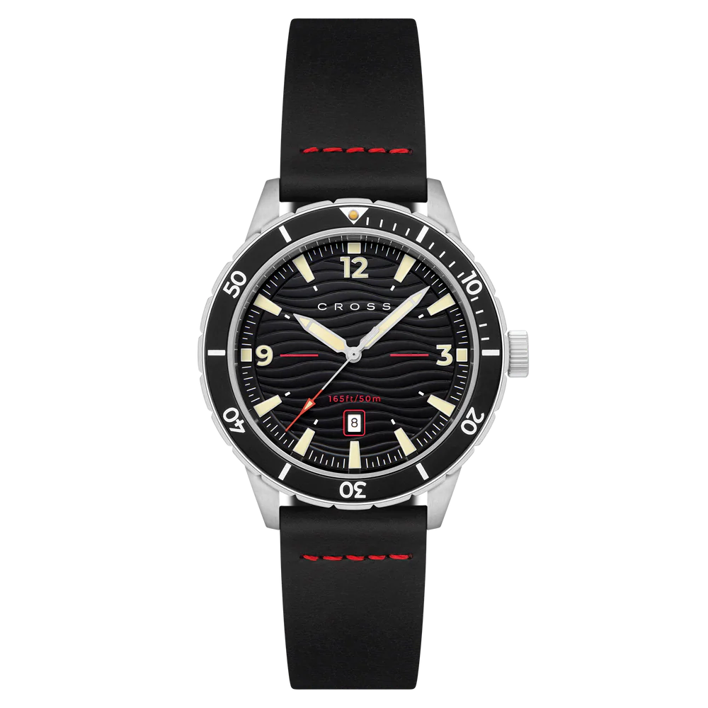 Cross Baskerville Quartz Black / Black Leather | Black Dial