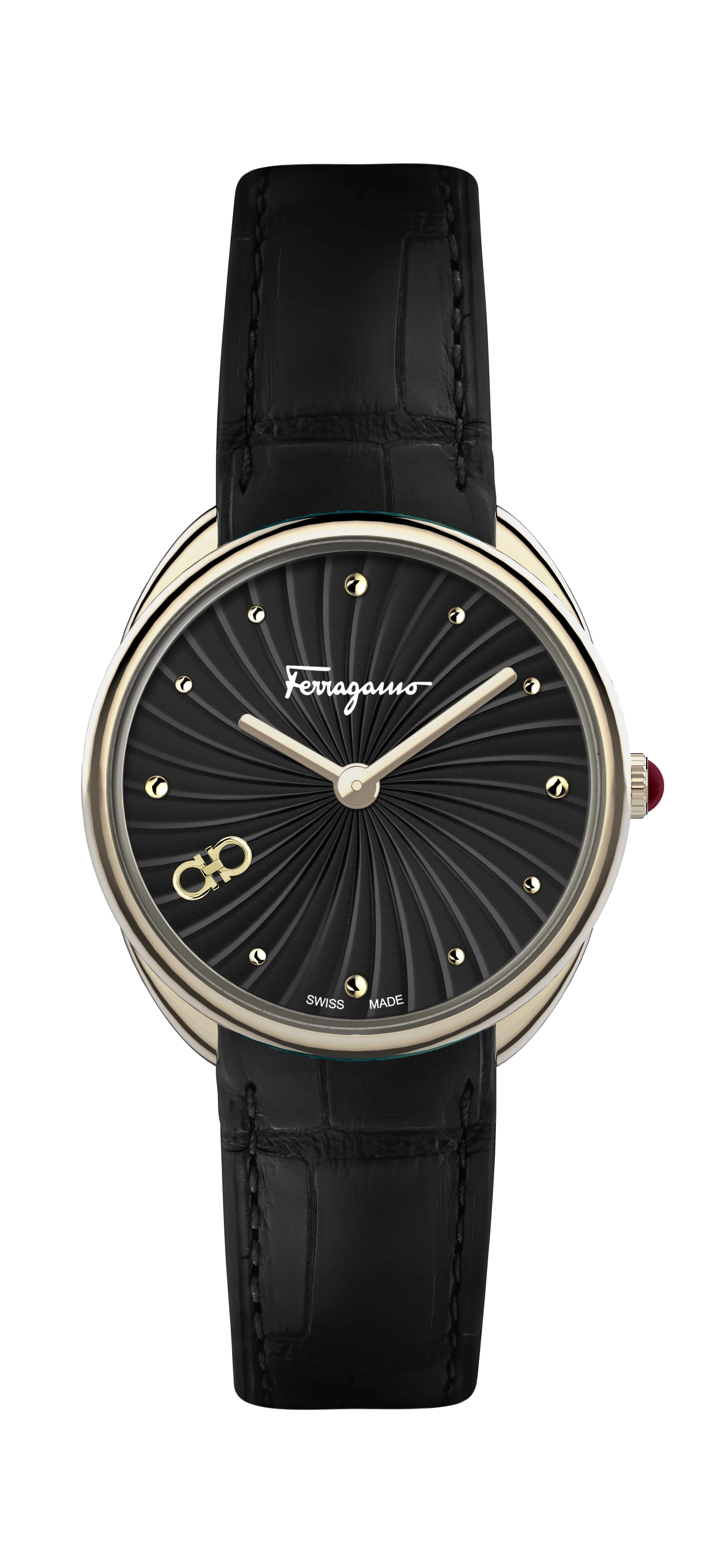 Cuir 34mm / Black / Black Black Dial