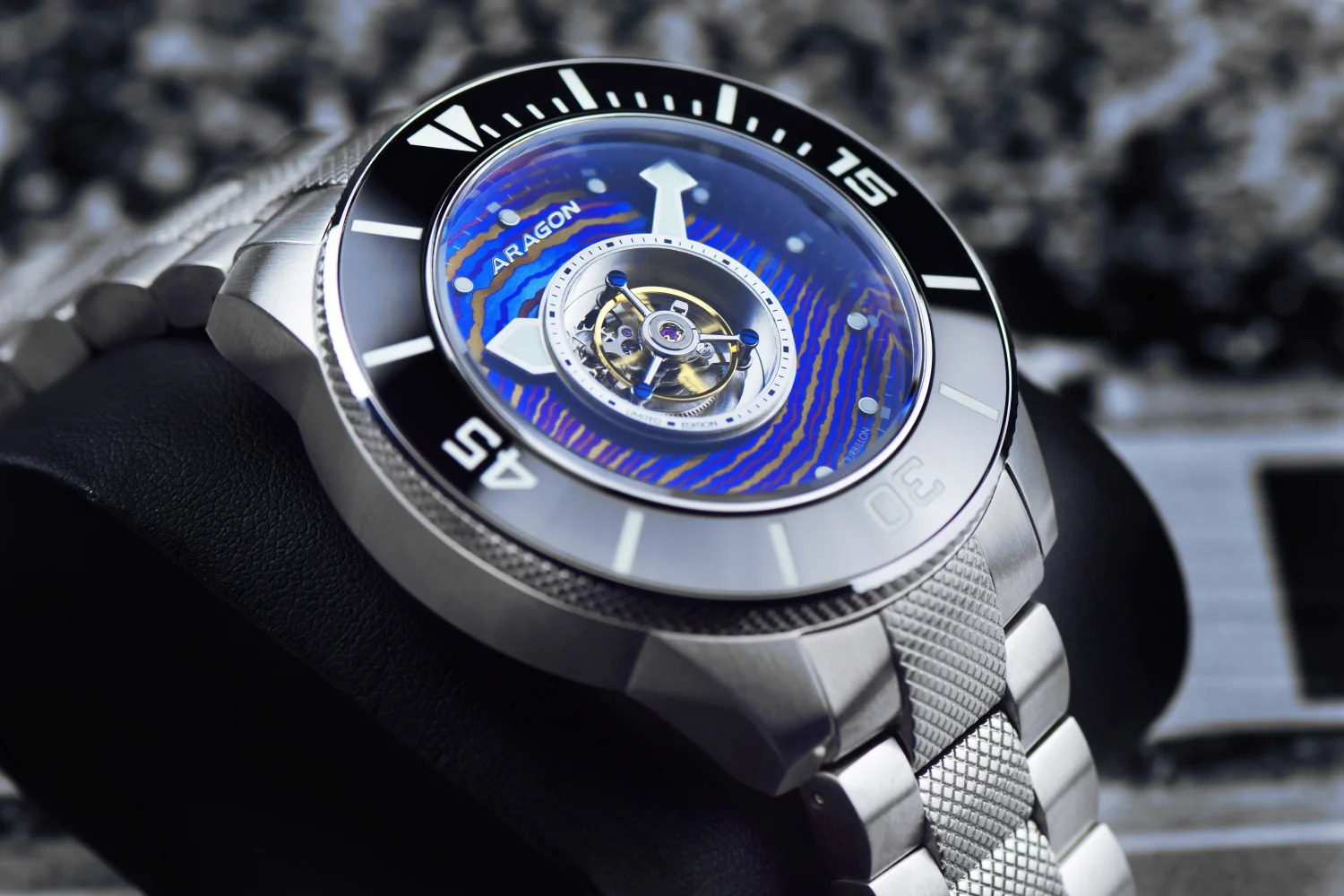 Divemaster Central Tourbillon Automatic 45mm - Heat Treated Damascus Dial - Image 4