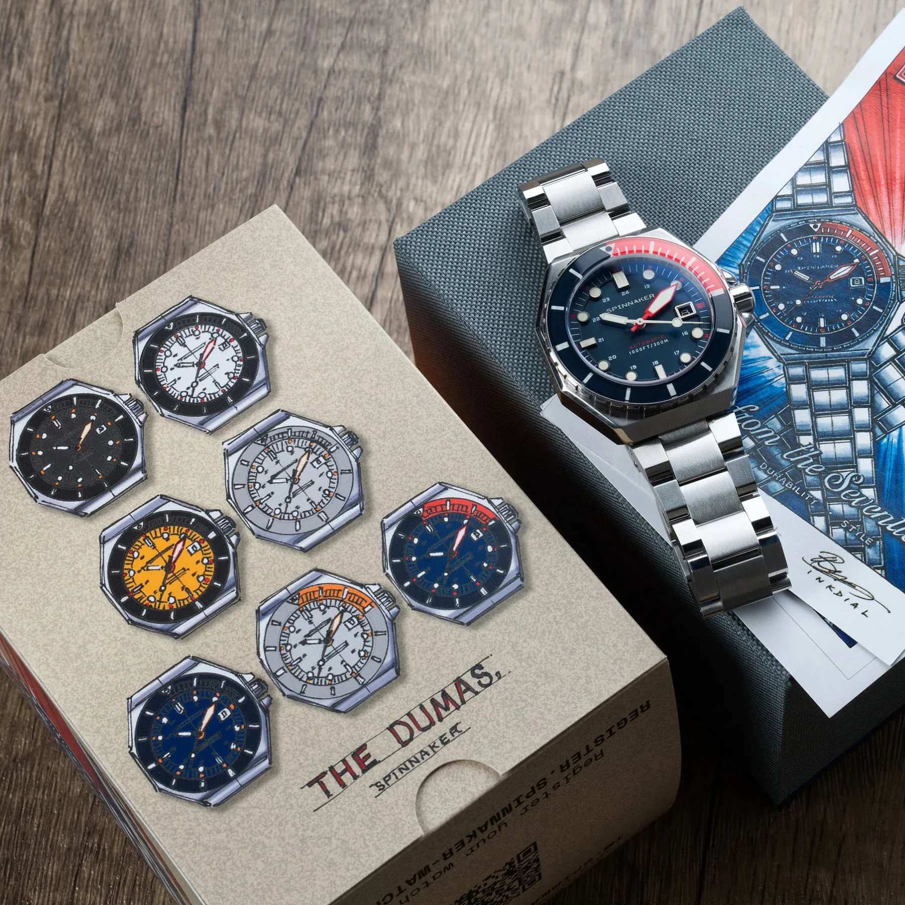Dumas Blue Dial / Red / Stainless Steel | Blue Dial - Image 19