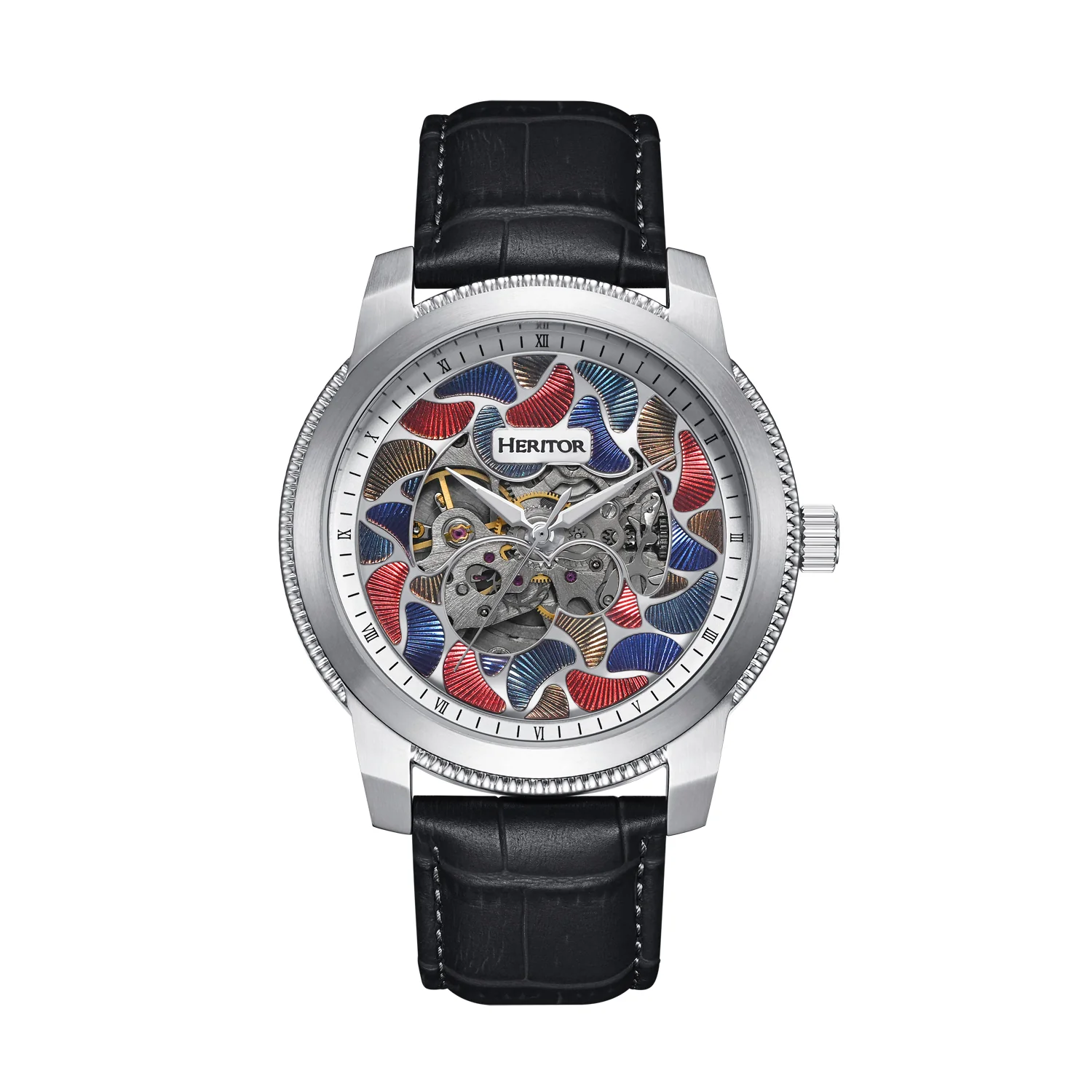 Emmanuel Semi Skeleton Custom Dial Black/Silver MULTICOLOR Dial