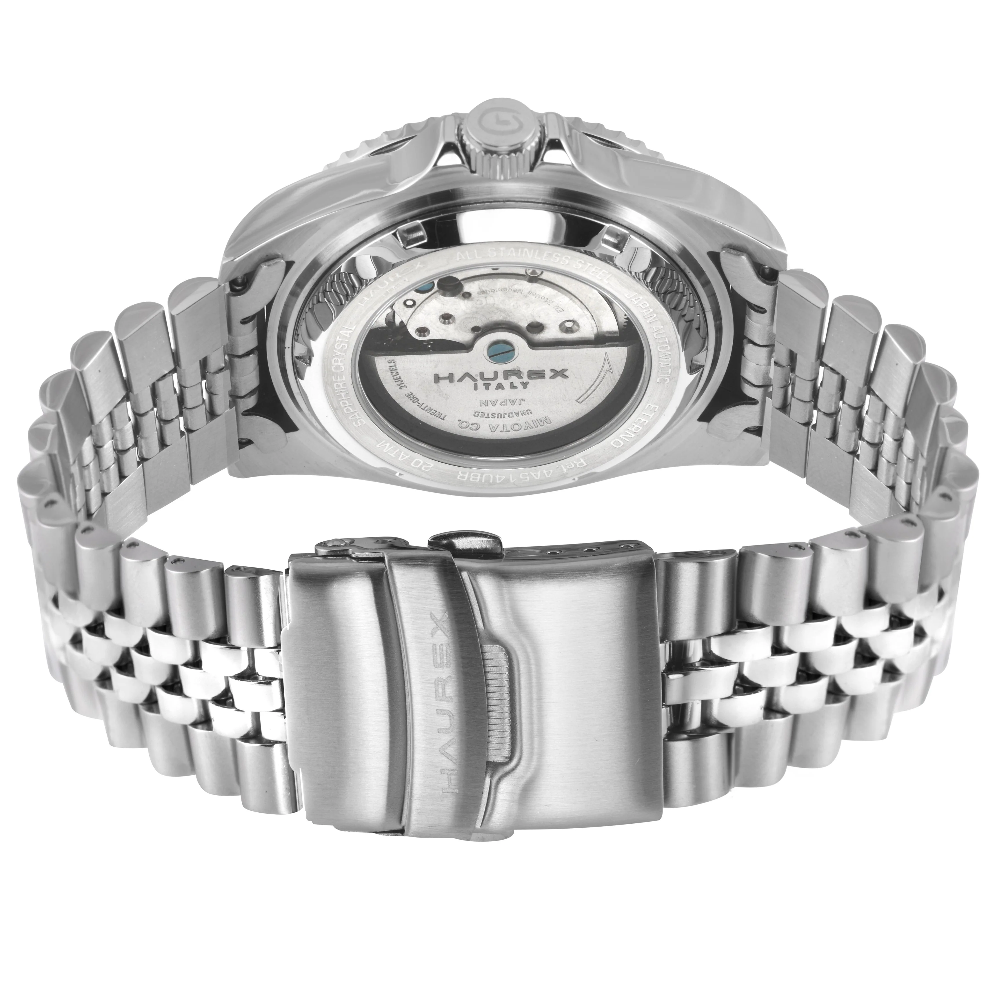 Eterno SS Case, Blue/Red Bezel, Black Dial,  316L Itainless Steel Bracelet | Black Dial - Image 3