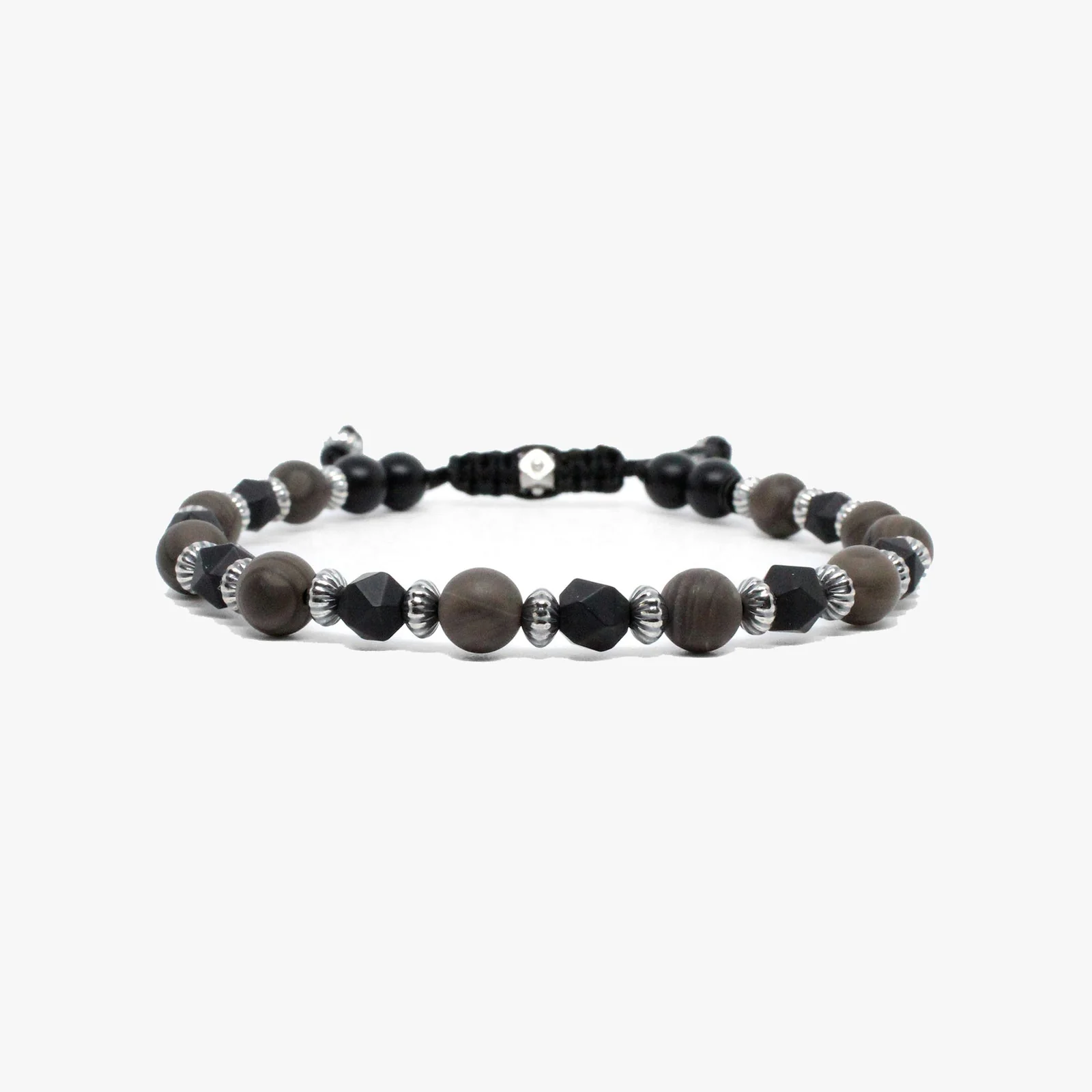 Faceted Onyx, Sterling, Cappuccino Jasper Gemstone | Dial