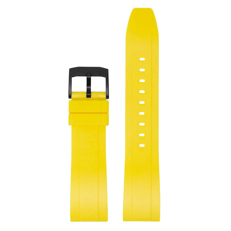 FKM Rubber Strap Yellow / 20mm / Polished Silver - Image 18