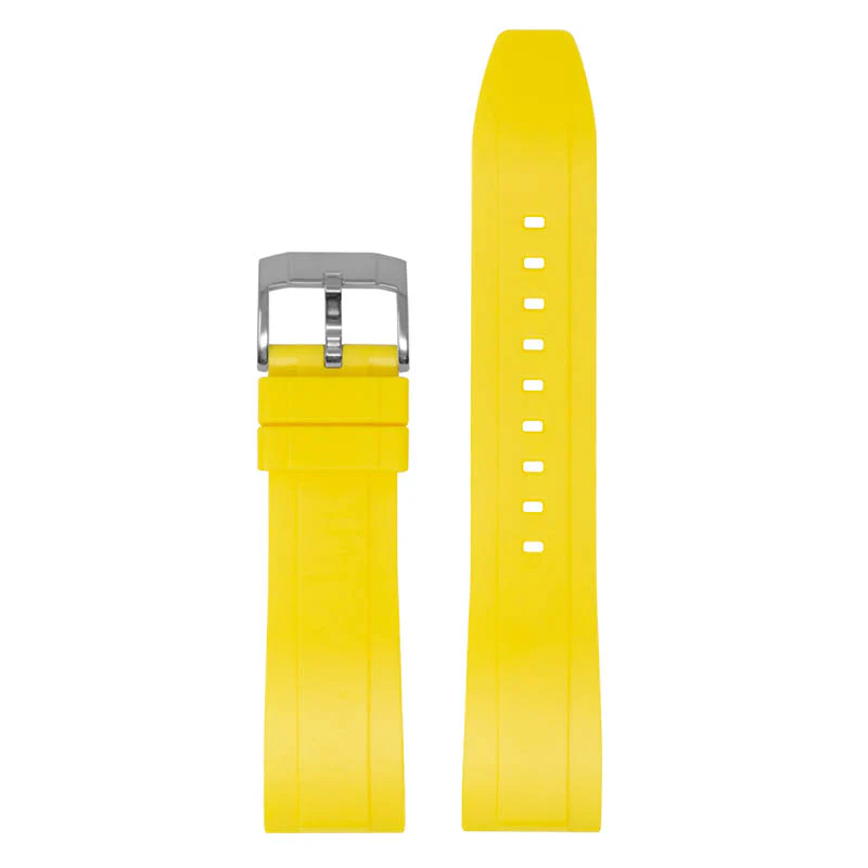 FKM Rubber Strap Yellow / 20mm / Polished Silver - Image 46