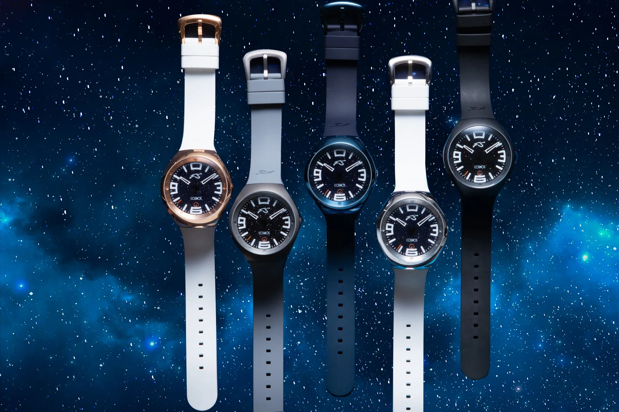 Frank Stephenson's Cosmos Series Steel Case, Blue Dial, White Strap | Blue Dial - Image 11