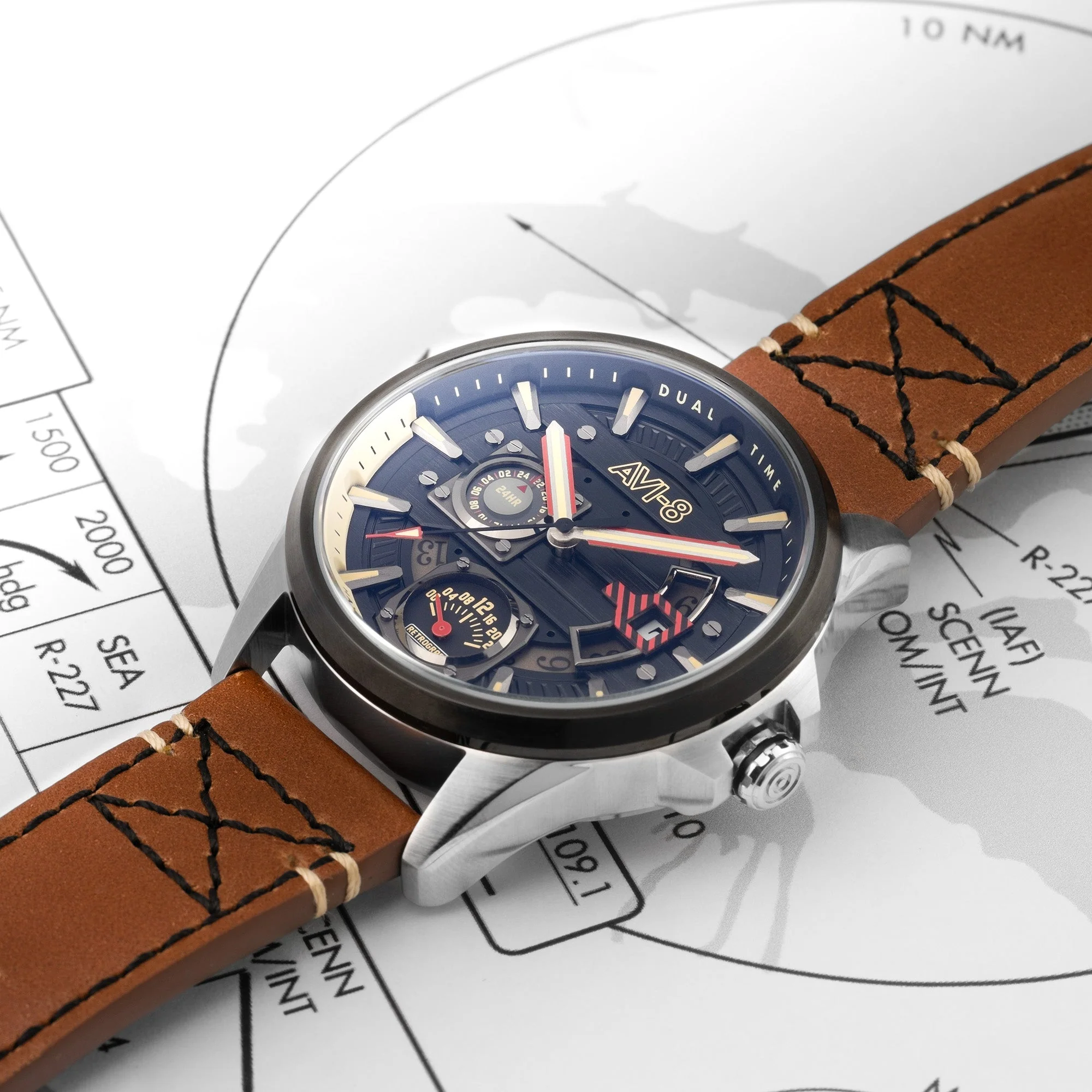 Hawker Harrier Farley Multifunction Black & Brown / Leather | Black Dial - Image 7