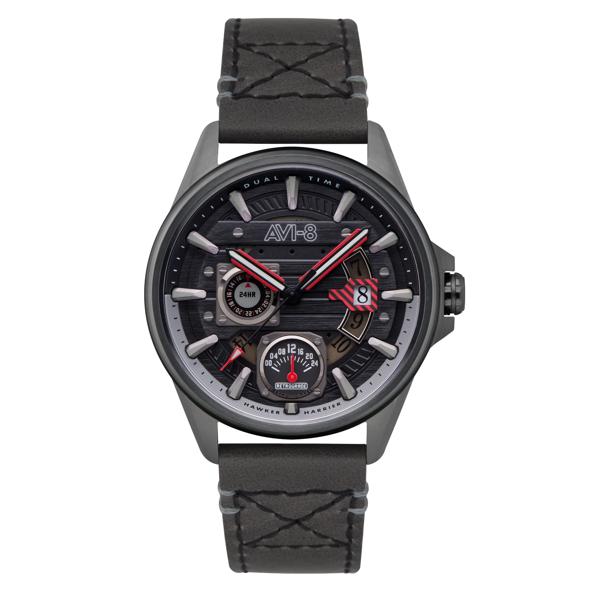 Hawker Harrier Farley Multifunction Quartz Black / Leather | Black Dial - Image 10