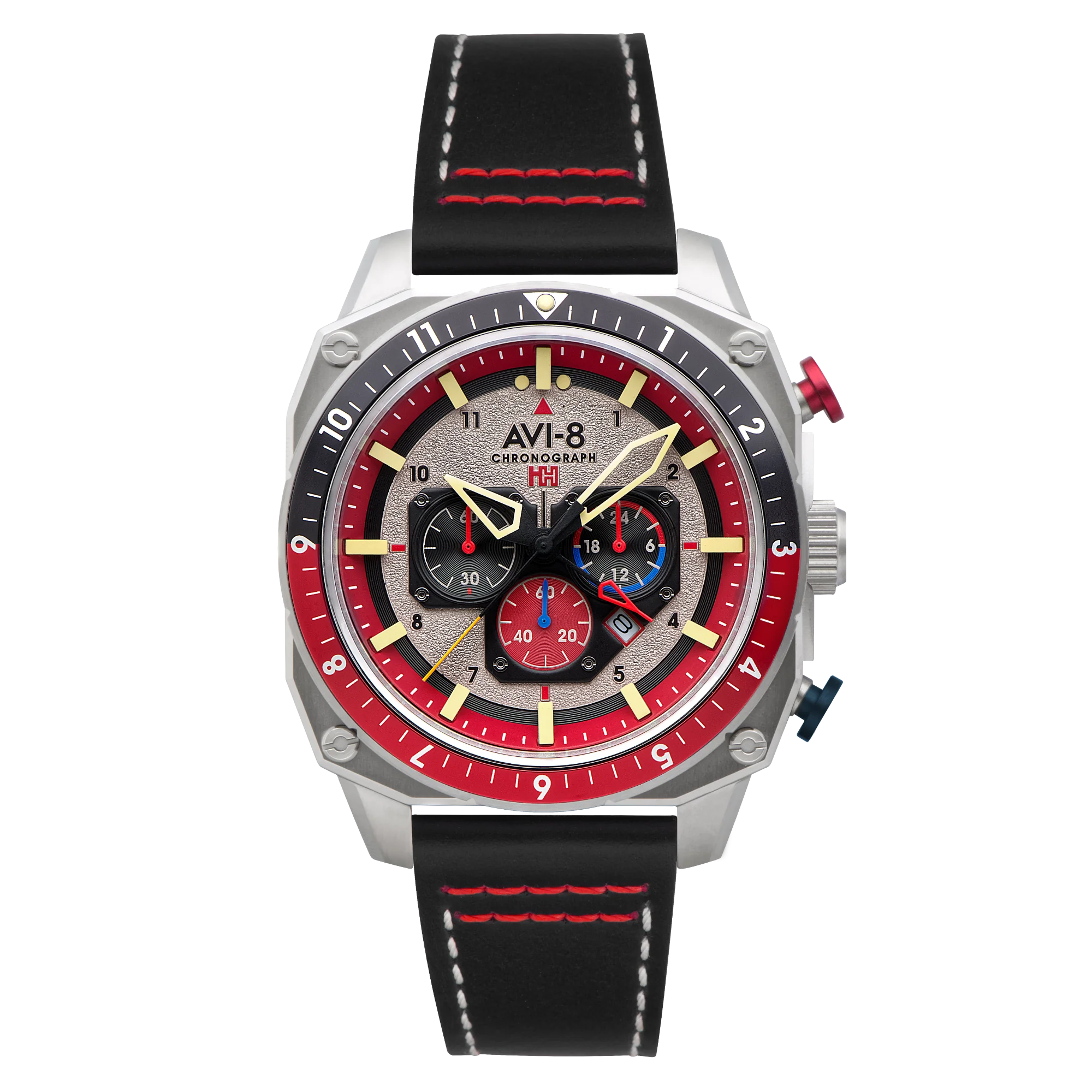 Hawker Hunter Atlas Dual Time Chronograph Gray / Leather | Gray Dial - Image 10
