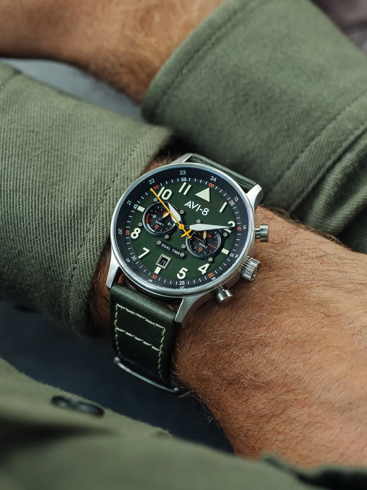 Hawker Hurricane Carey Dual Time Merville | Green Dial - Image 3