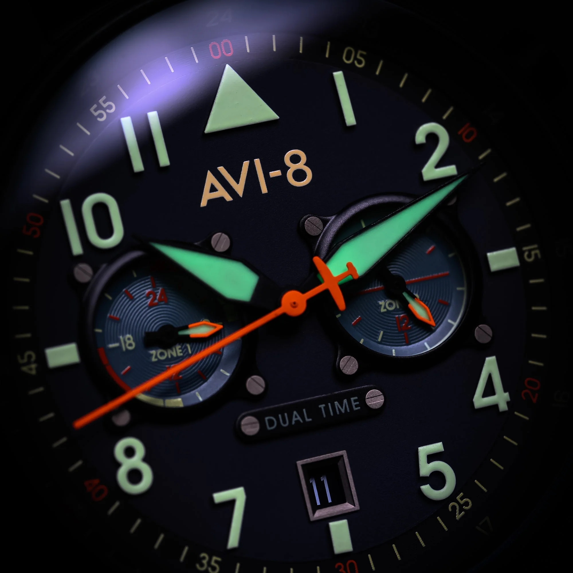 Hawker Hurricane Carey Dual Time Blue & Stainless Steel / Stainless Steel | Blue Dial - Image 4
