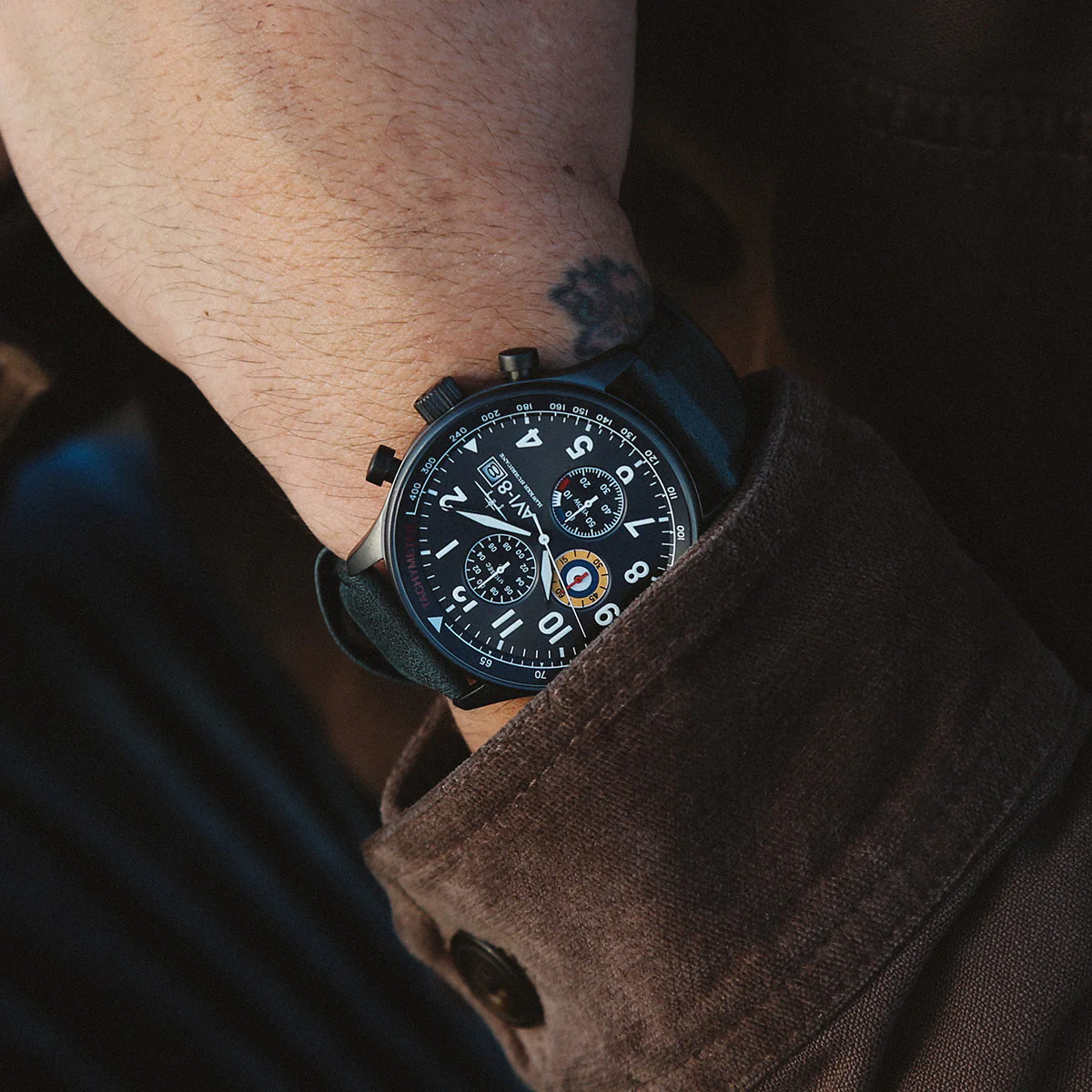 Hawker Hurricane Classic Chronograph Gray / Leather | Gray Dial - Image 13