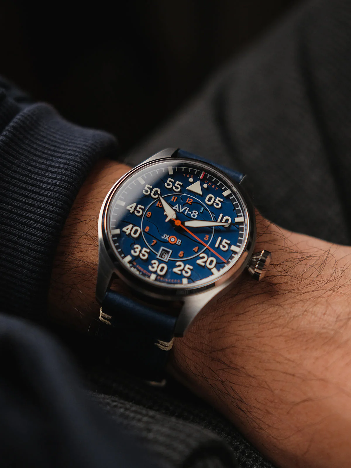 Hawker Hurricane Clowes Automatic Blue / Leather | Blue Dial - Image 15