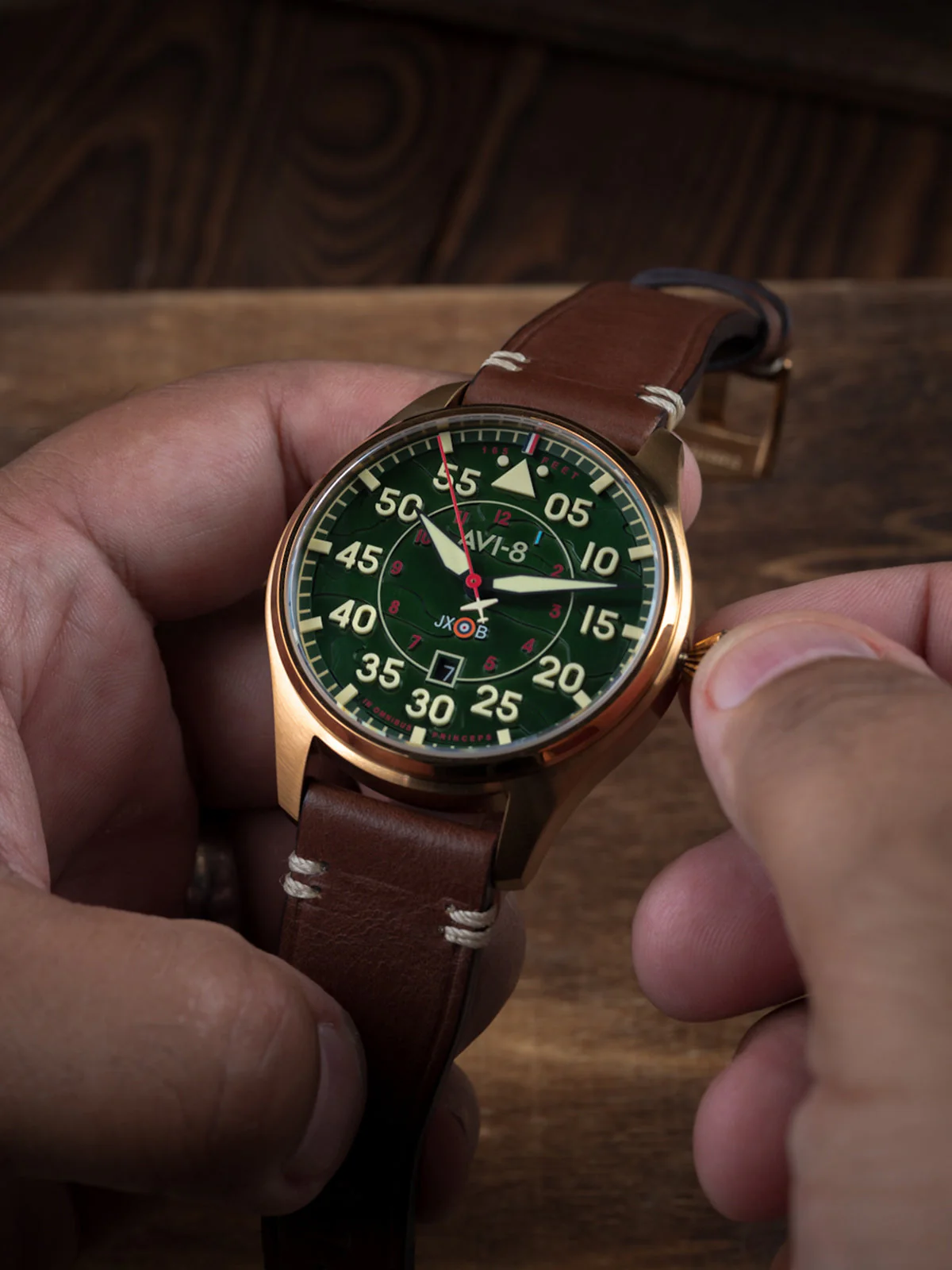 Hawker Hurricane Clowes Automatic Green / Leather | Green Dial - Image 19