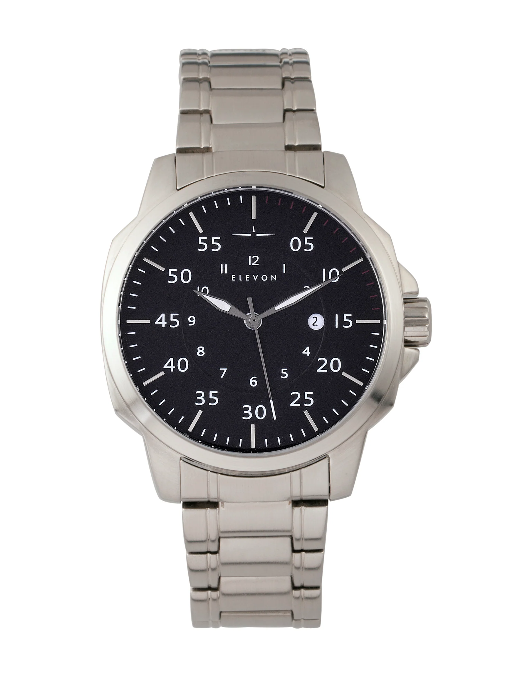 Hughes Watch w/ Date Silver/Black | Black Dial