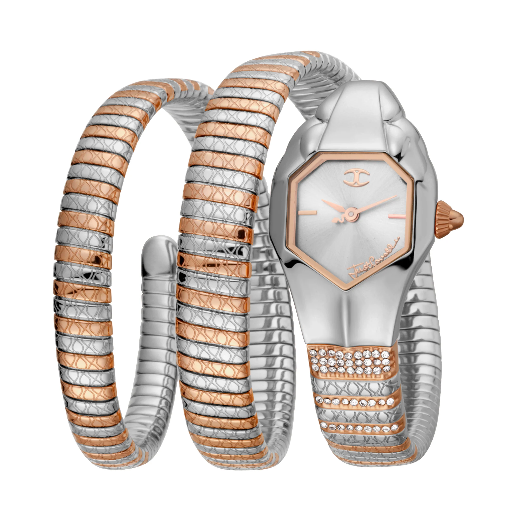 Just Cavalli 24mm / Silver and Rose Gold | Silver Dial