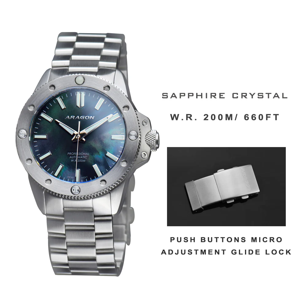 Matador 42 Automatic Black Mother of Peal Dial | Mother of Peal Dial - Image 2