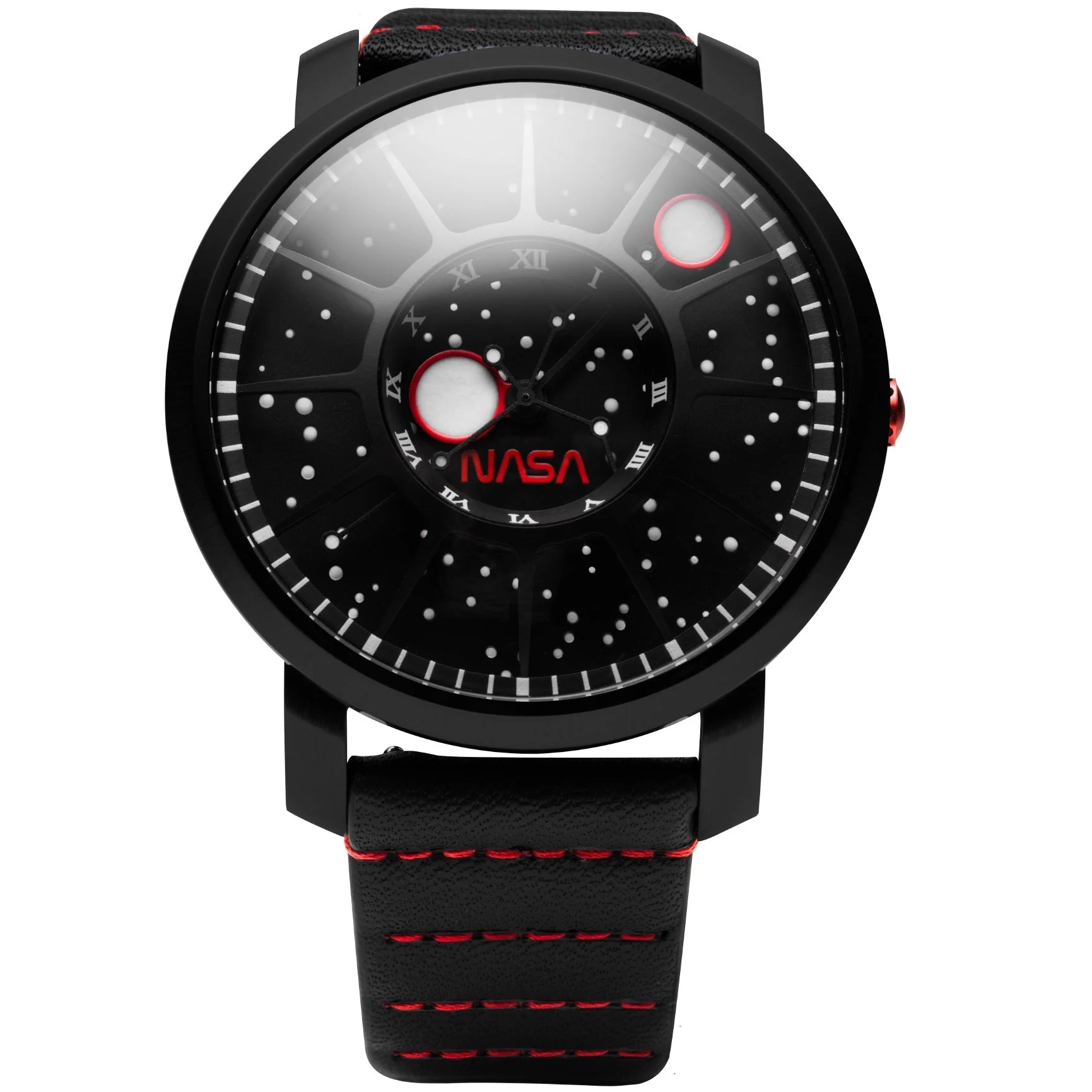 NASA Trappist-1 Sapphire Black Hole black/black silicone strap | Black Dial