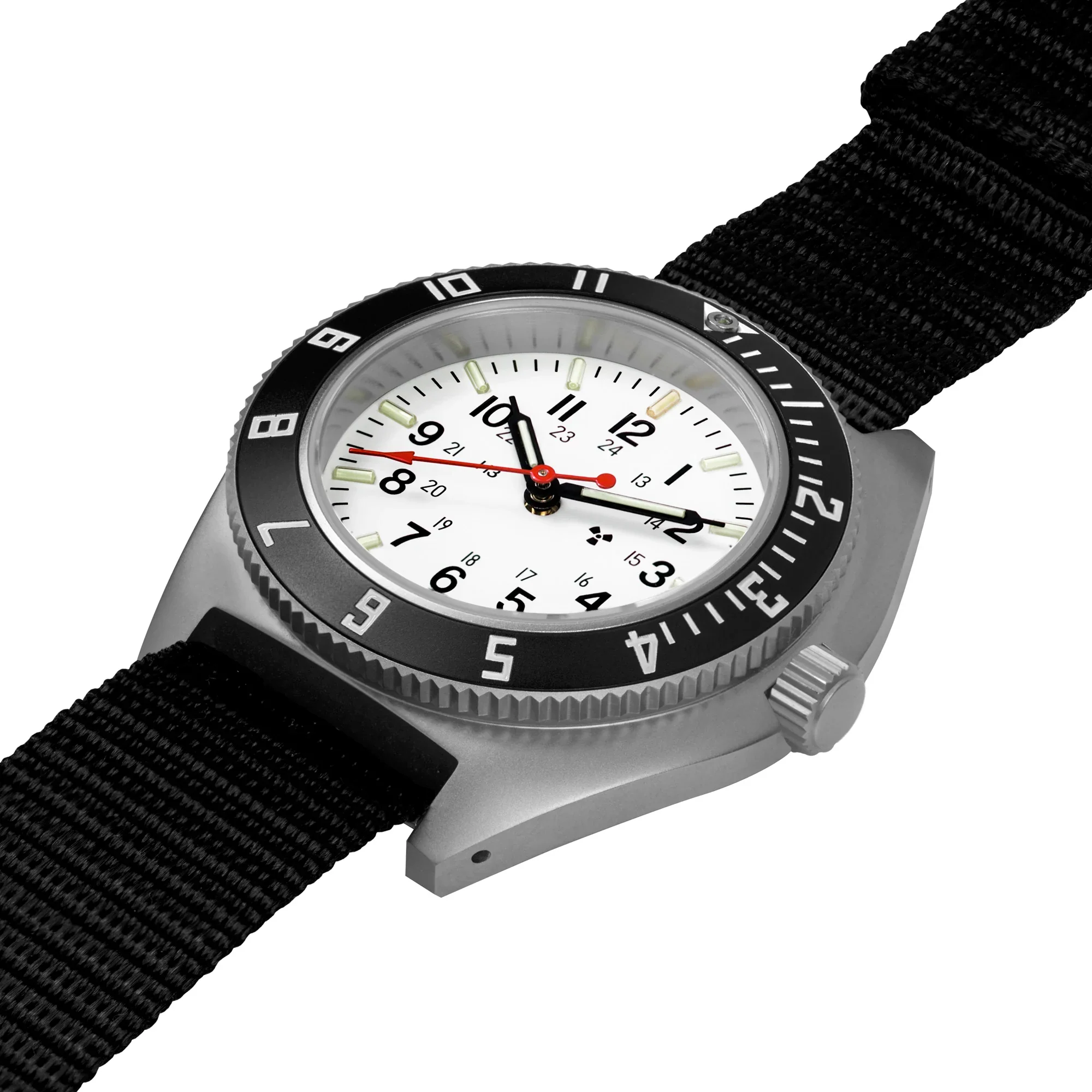 NAV, QUARTZ, SAPH, ARCTIC STERILE, COL: SS//BKBK NYLON 11" Arctic SSNAV on 11 Ballistic | Arctic Dial - Image 6