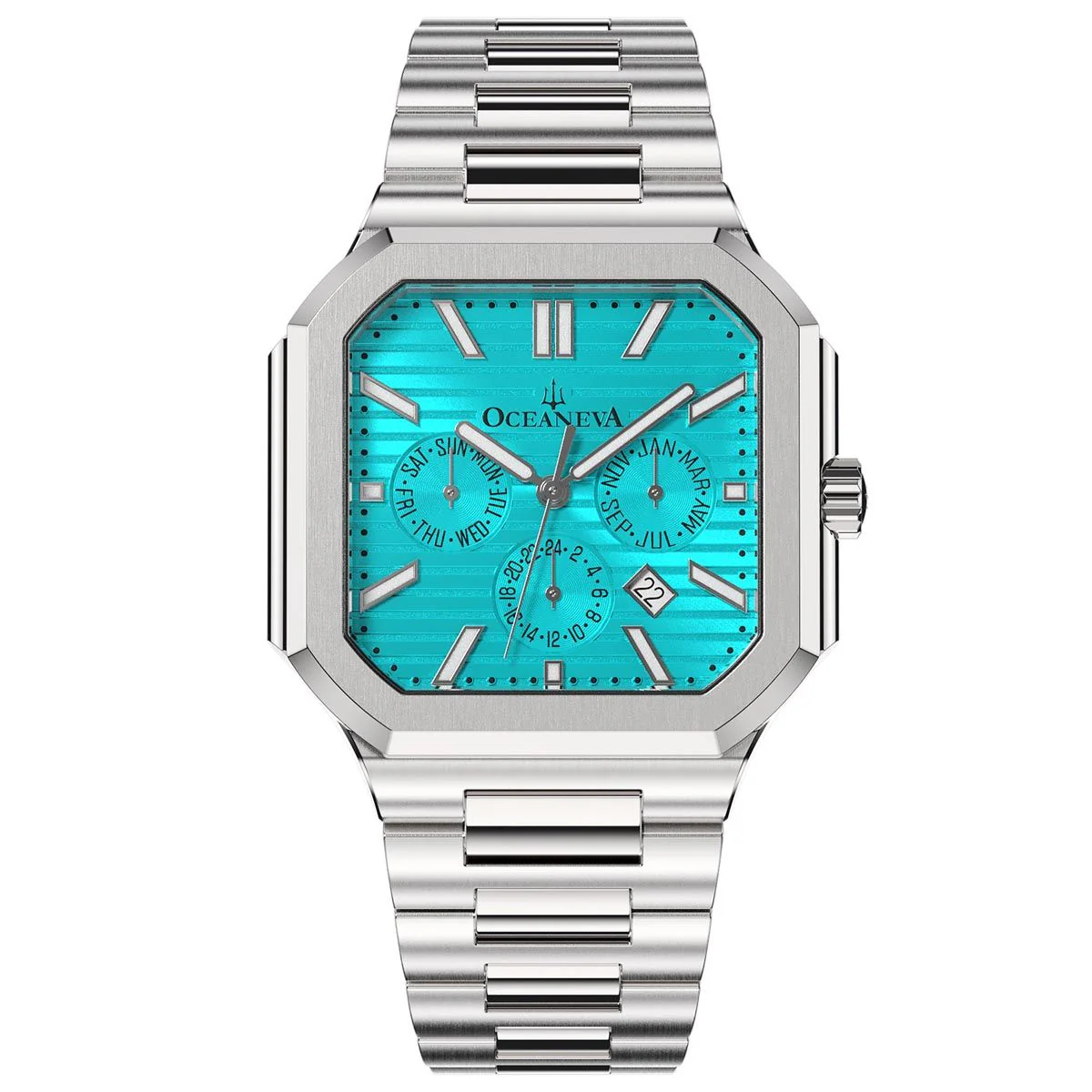 Tenuis Automatic CalendarThin Watch Teal/Silver Teal/Silver | Teal Dial