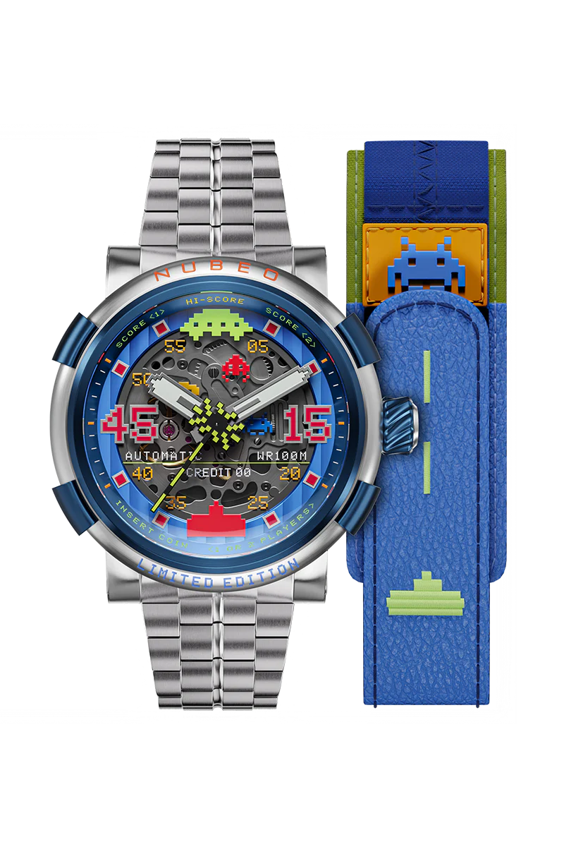 Orion Automatic Space Invaders Limited Edition Blue / Stainless Steel Blue Dial
