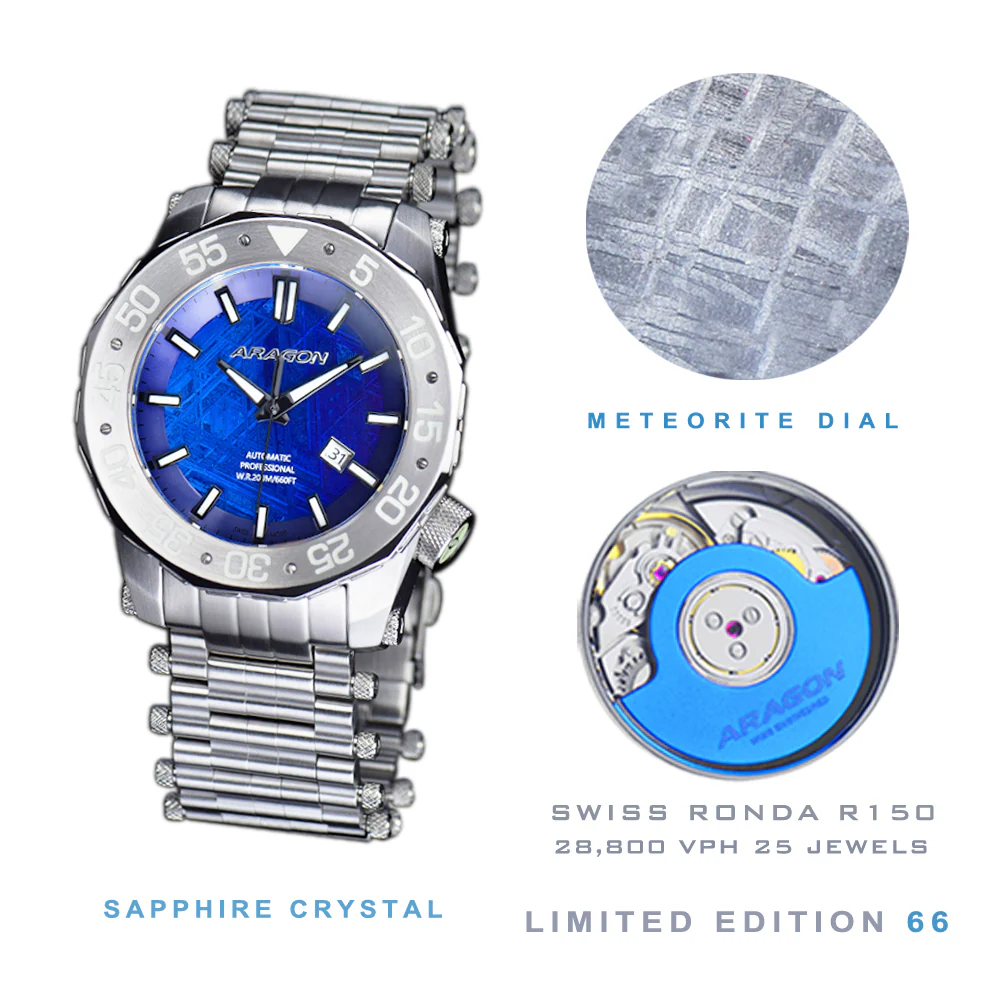 Sea Charger Meteorite LE Heat Treated Blue Meteorite Dial
