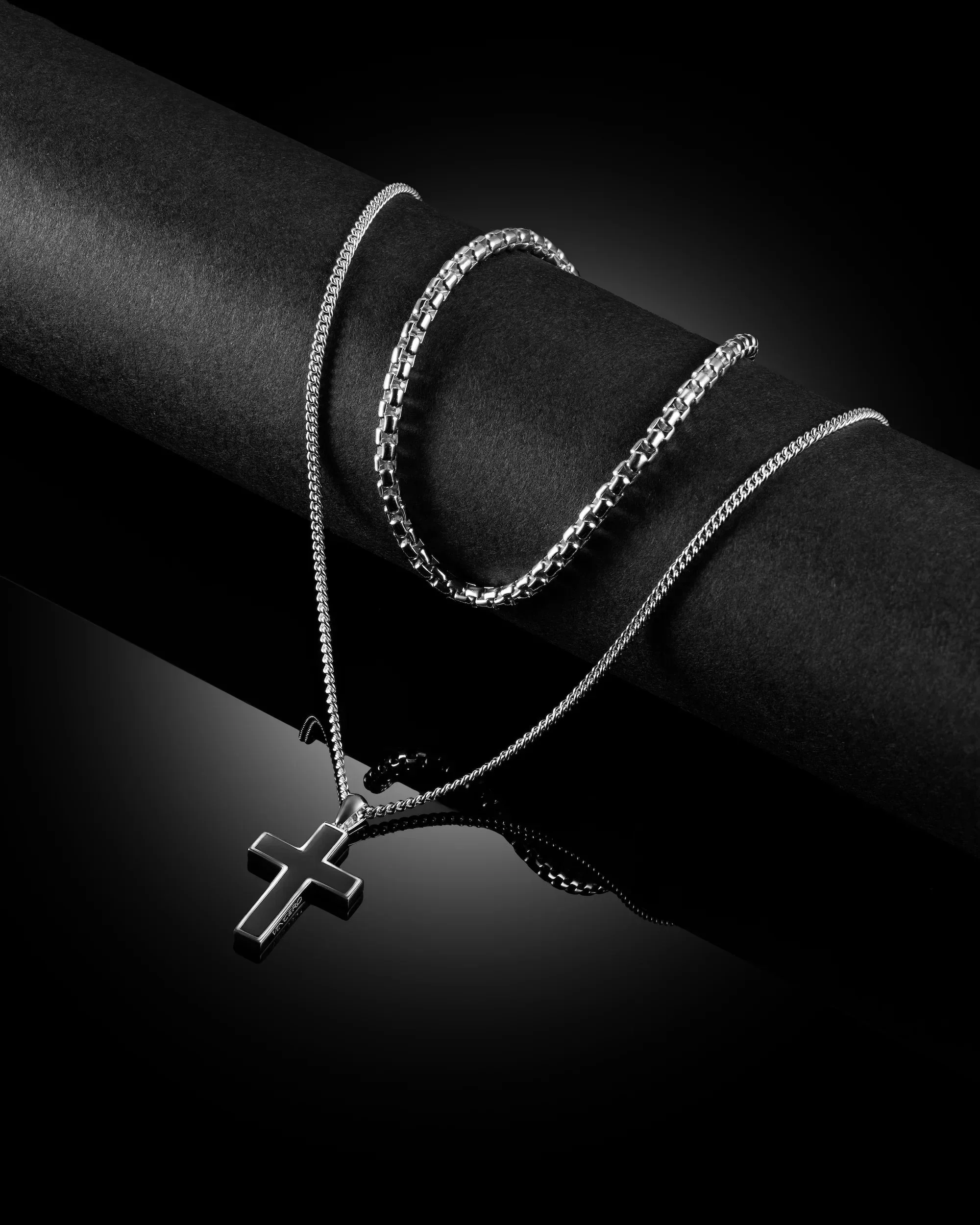 Stone Cross Pendant Black Onyx - Image 3