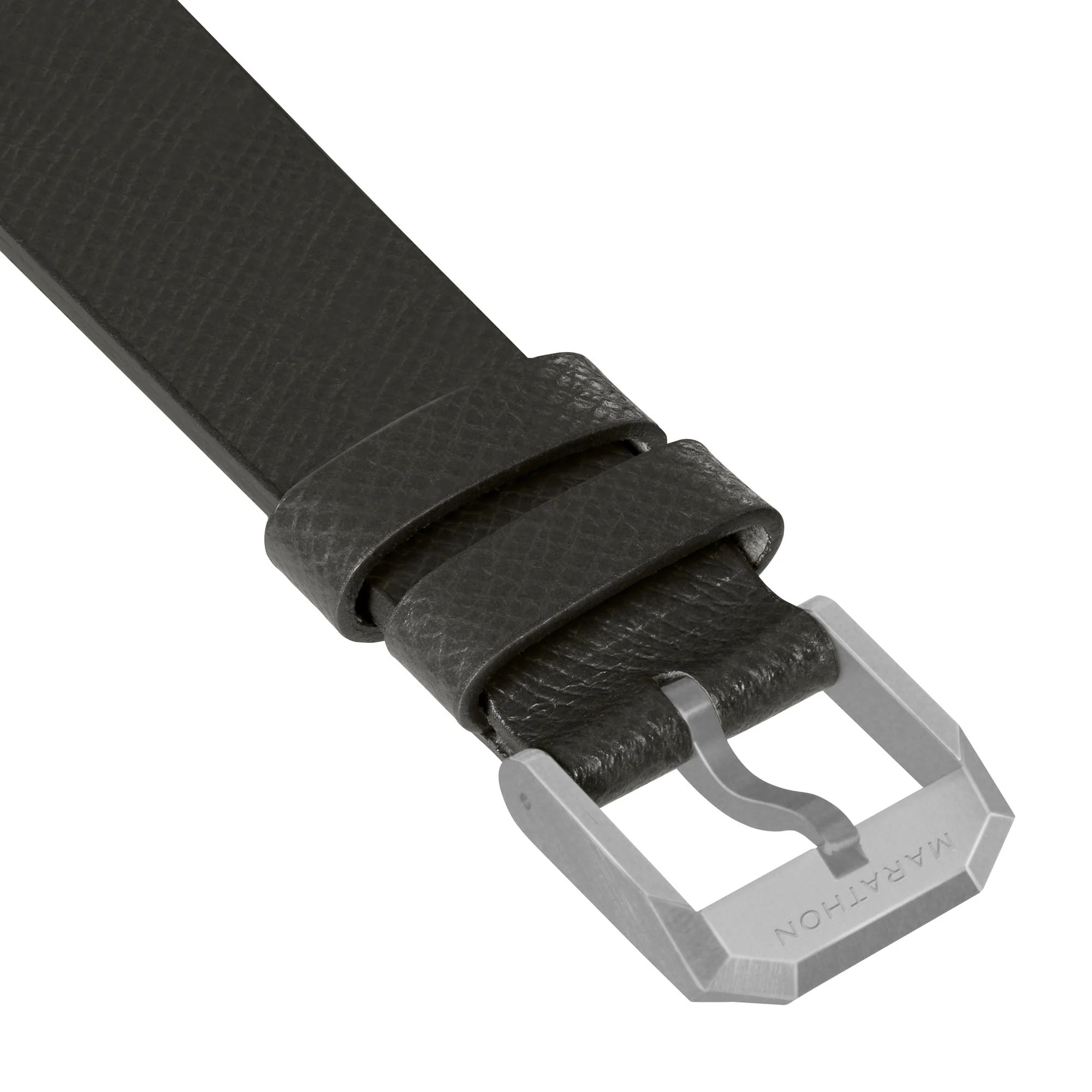 STRAP, 20mm, ITALIAN LEATHER, CROSS HATCH, PARKERIZED BUCKLE, MOSS GREEN, XL ITALIAN LEATHER, CROSS HATCH - Image 2