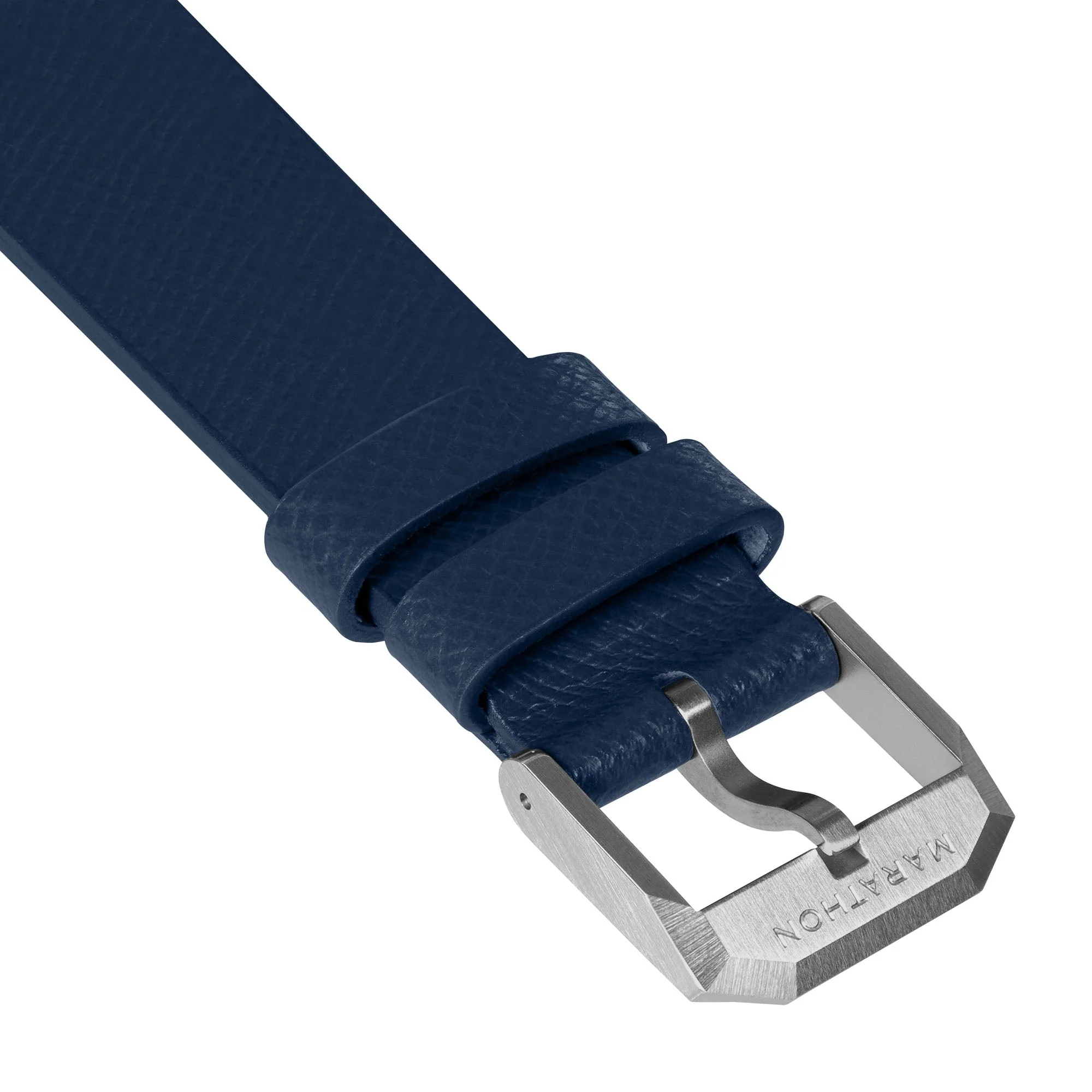 STRAP, 20mm, ITALIAN LEATHER, CROSS HATCH, STEEL BUCKLE, ROYAL BLUE, XL ITALIAN LEATHER, CROSS HATCH |  Dial - Image 2