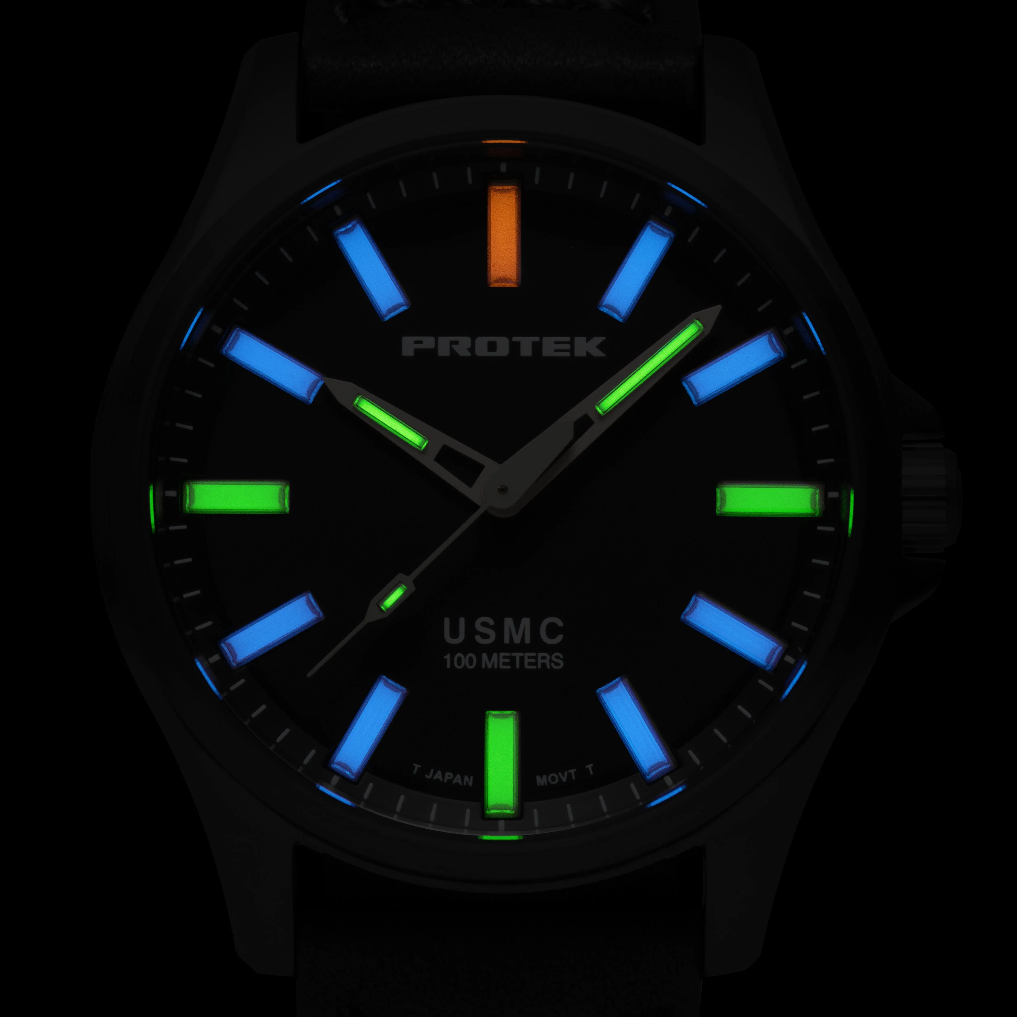 TITANIUM FIELD 3100 USMC SERIES Titanium/Dark Blue/Tan | Dark Blue Dial - Image 2