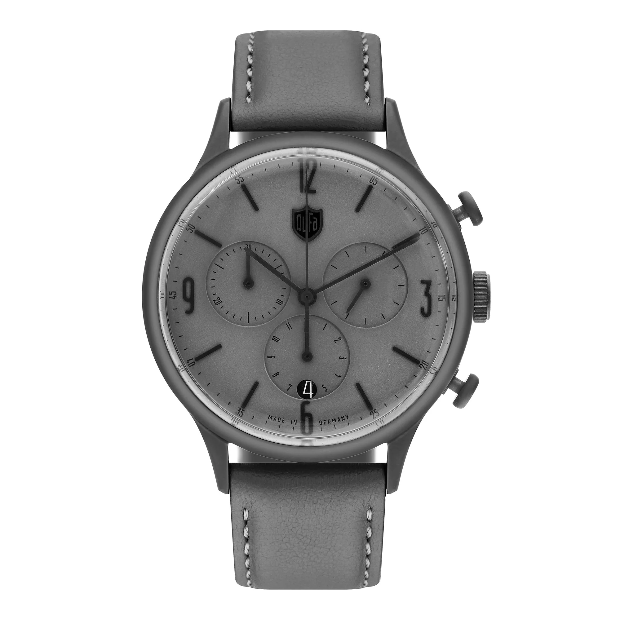 Van Der Rohe Chronograph Quartz Watch Gray / Leather Gray Dial - Image 6