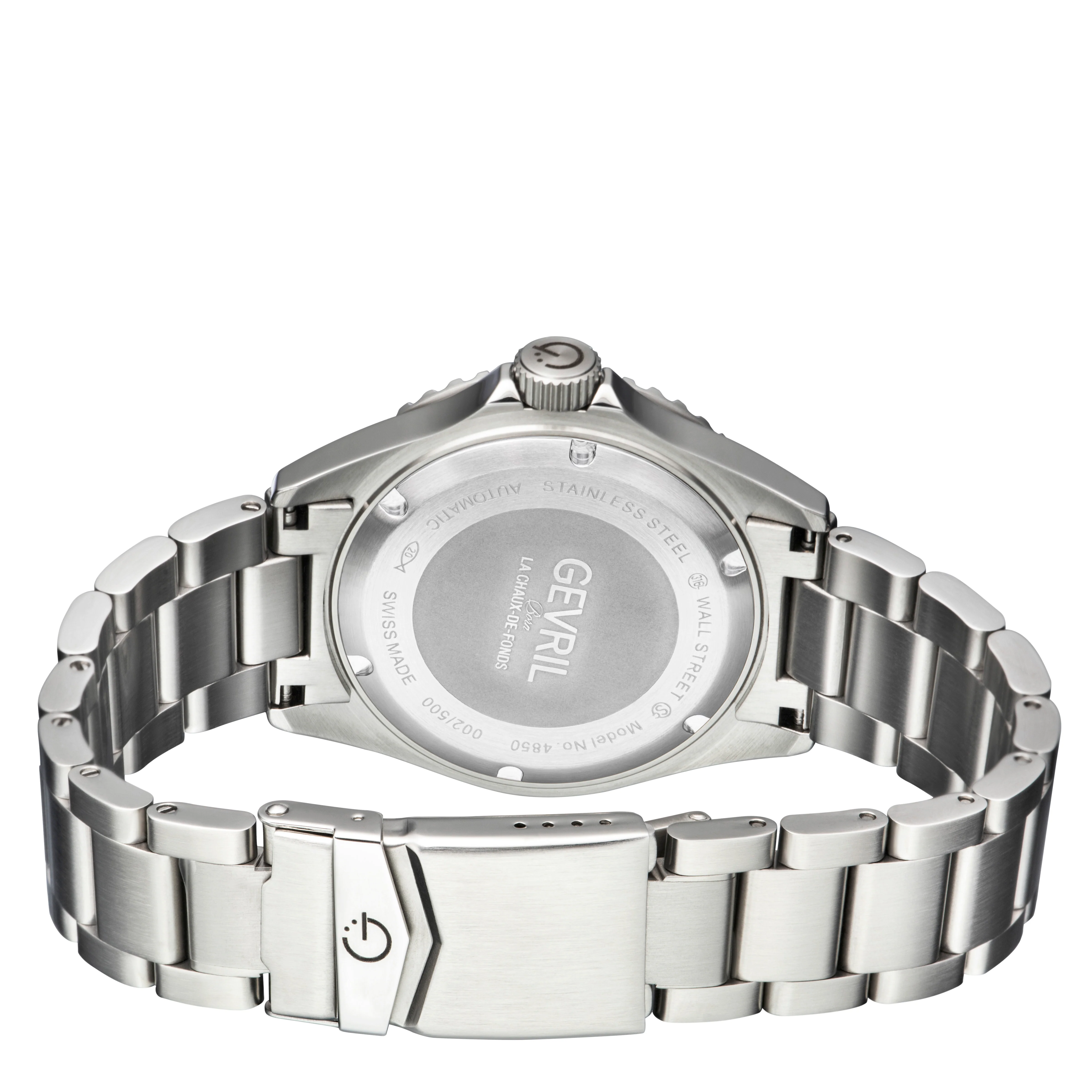 Wall Street Gevril Swiss Made SW200 Steel Rotating bezel Watch, 316L Case, Blue DIal | Blue Dial - Image 3